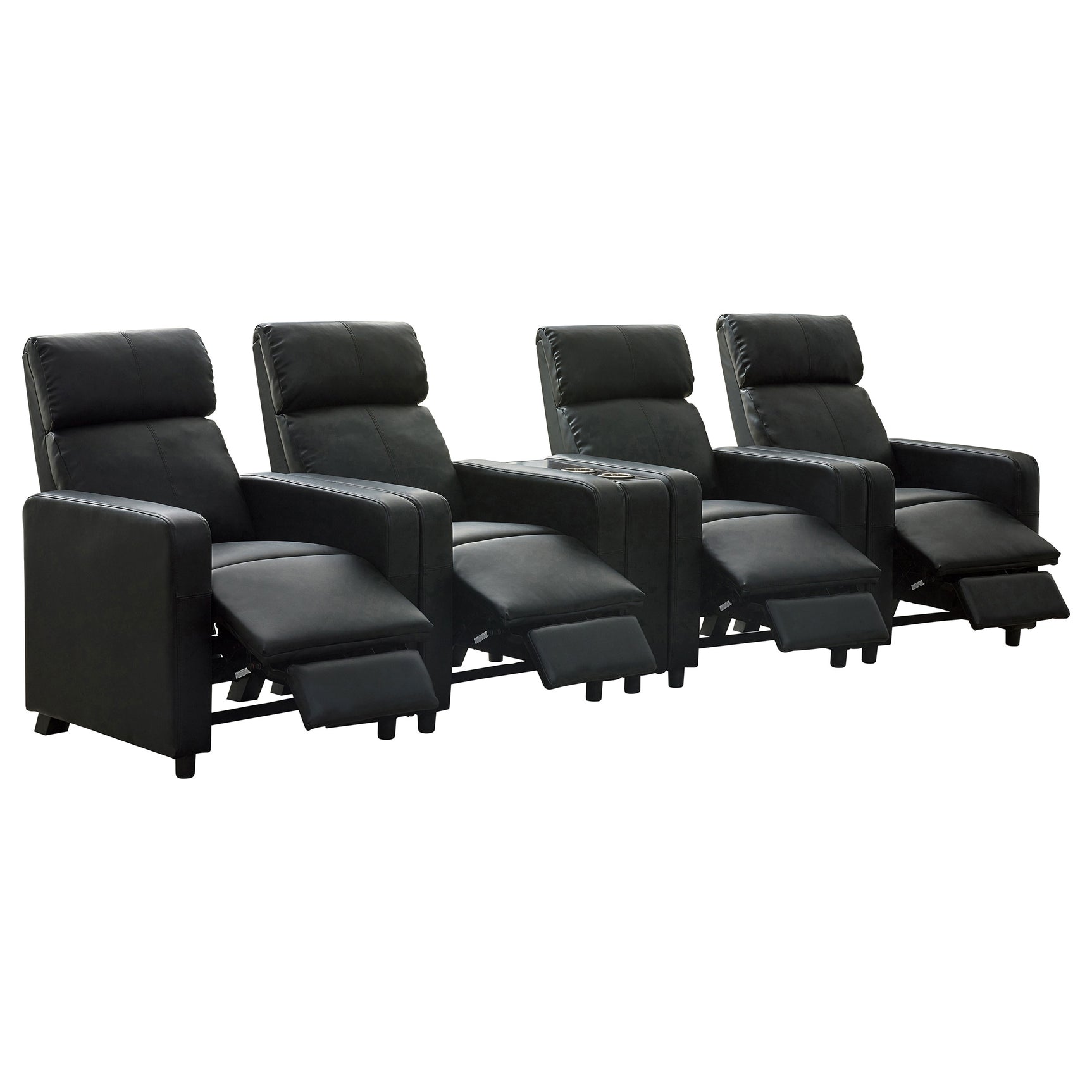 Toohey Upholstered Tufted Recliner Living Room Set Black - Tampa Furniture Outlet