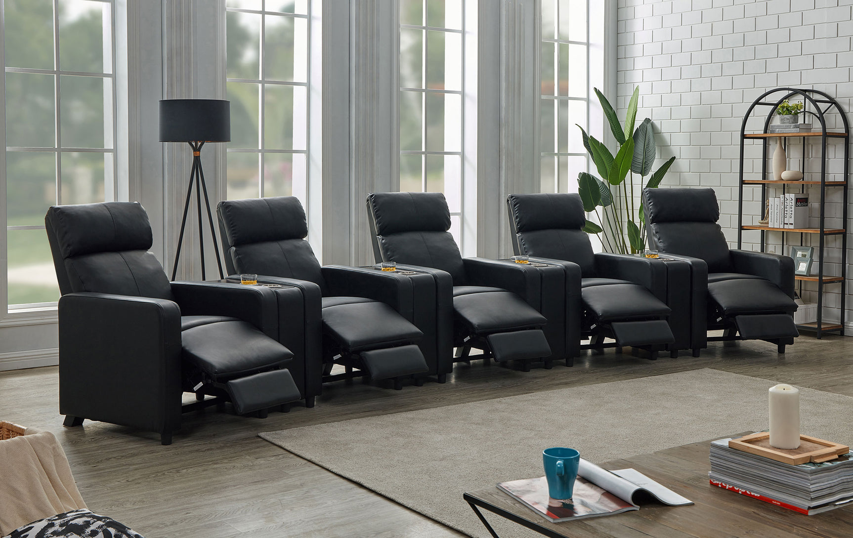 Toohey Upholstered Tufted Recliner Living Room Set Black - Tampa Furniture Outlet