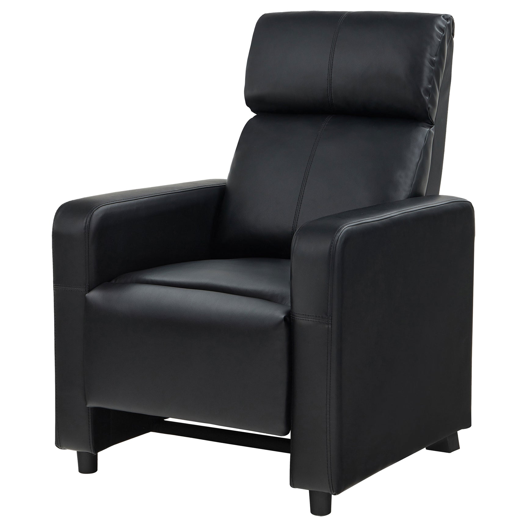 Toohey Upholstered Home Theater Push Back Recliner Black - Tampa Furniture Outlet
