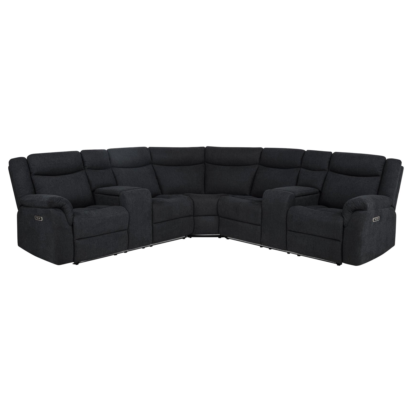 Tampa Furniture Outlet - Coaster - Hagen Upholstered Power Reclining Sectional Sofa Steel Grey - 600500P