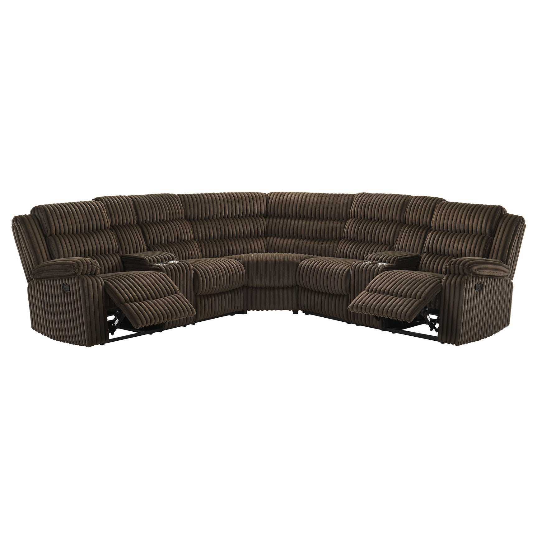 Tampa Furniture Outlet - Coaster - Atkinson Upholstered Reclining Sectional Sofa Chocolate - 601510