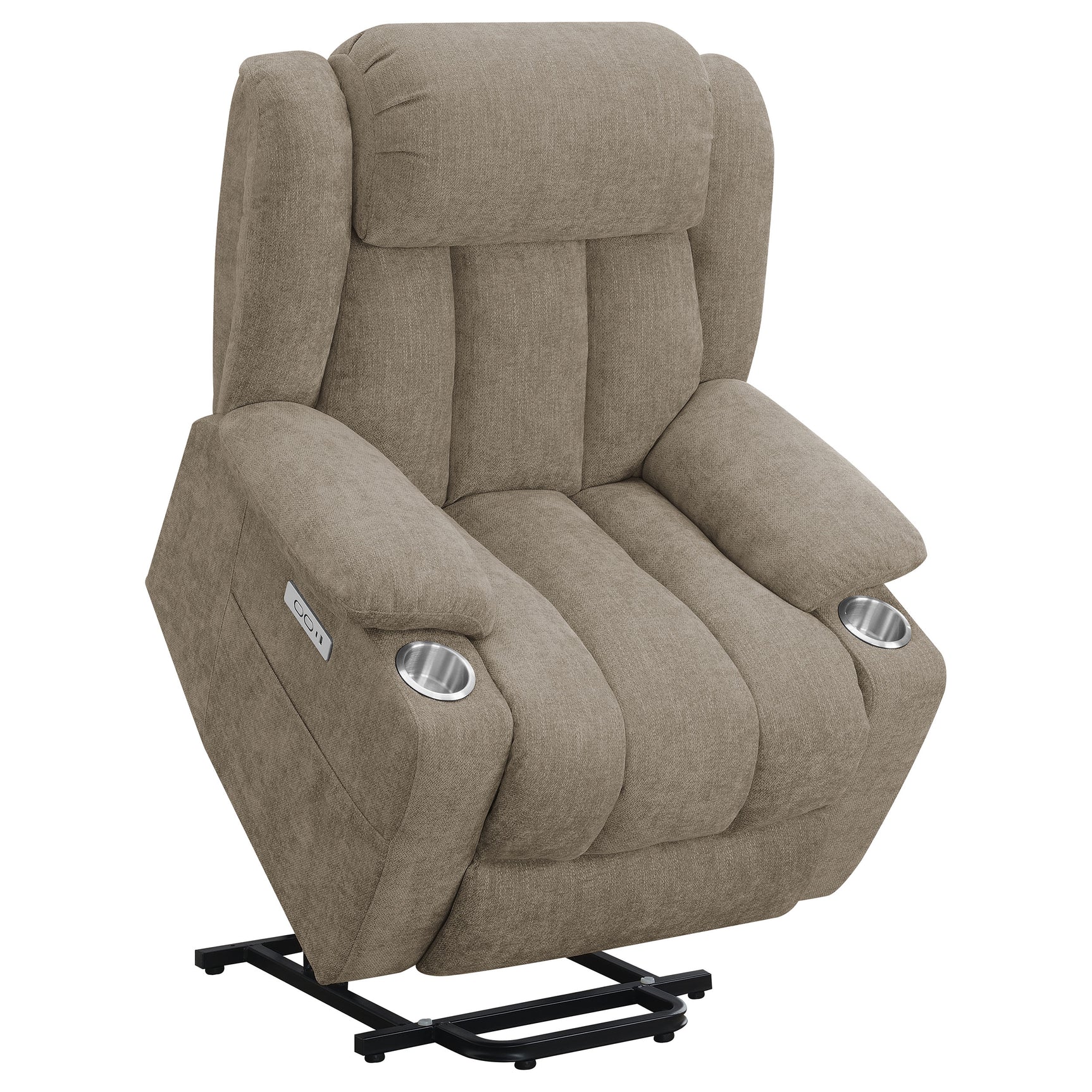 Houston Upholstered Power Lift Recliner Chair Camel - Tampa Furniture Outlet
