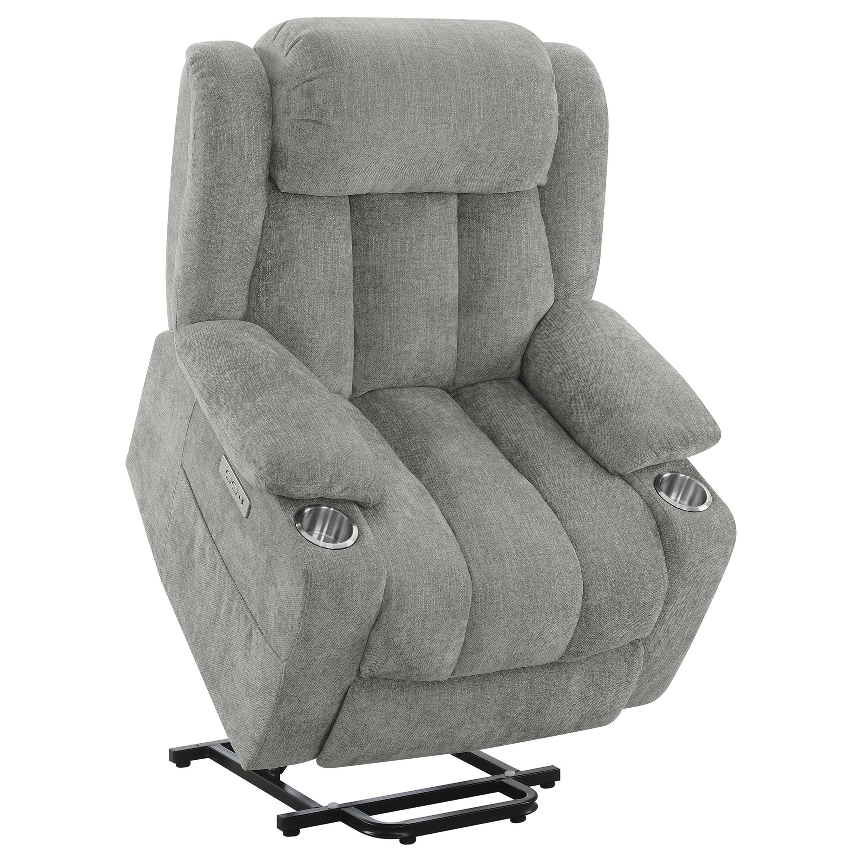 Houston Upholstered Power Lift Recliner Grey - Tampa Furniture Outlet