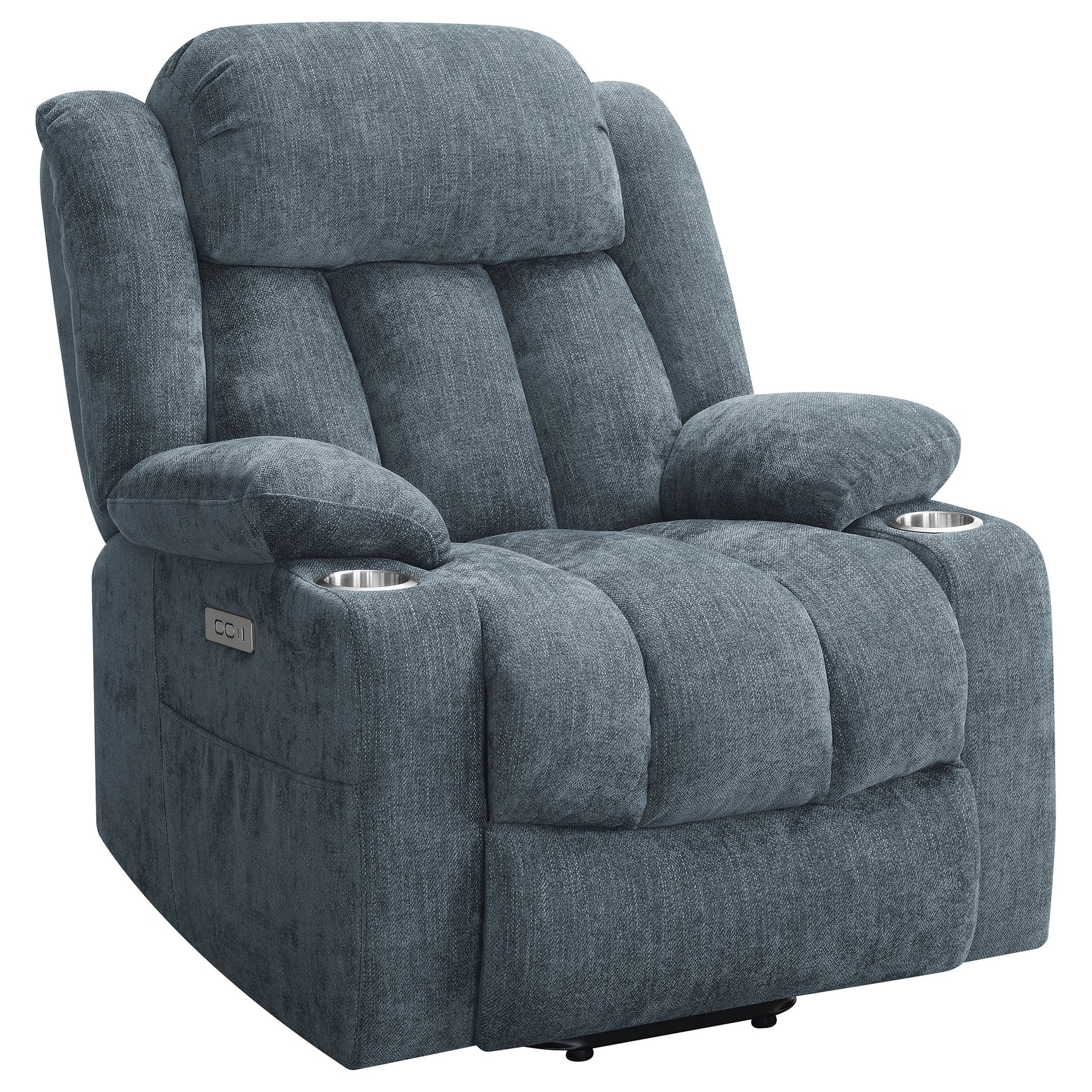Tampa Furniture Outlet - Coaster - Houston Upholstered Power Lift Recliner Slate Blue - 602294P