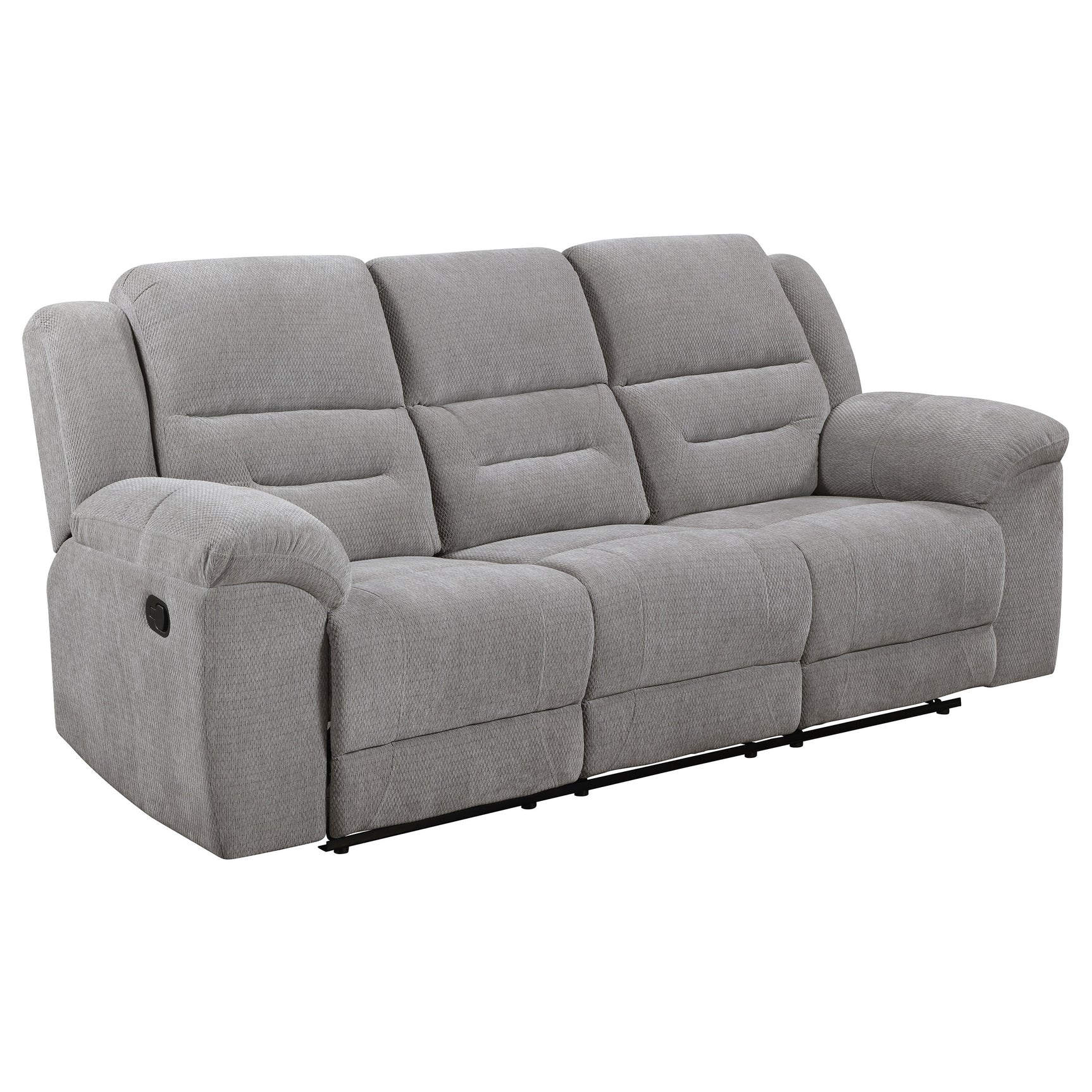 Gilson 2-piece Chenille Upholstered Reclining Sofa Set Grey - Tampa Furniture Outlet