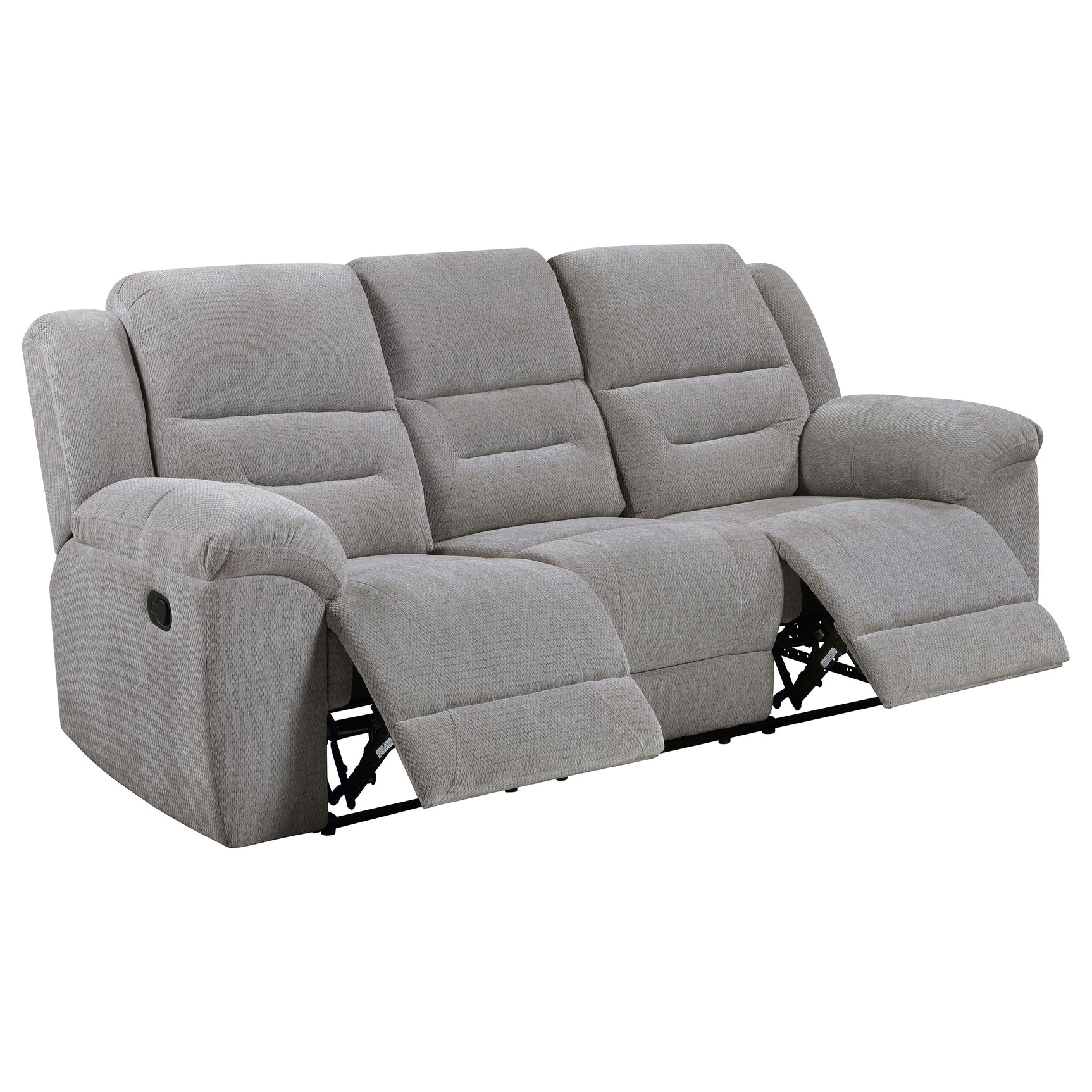 Gilson 2-piece Chenille Upholstered Reclining Sofa Set Grey - Tampa Furniture Outlet