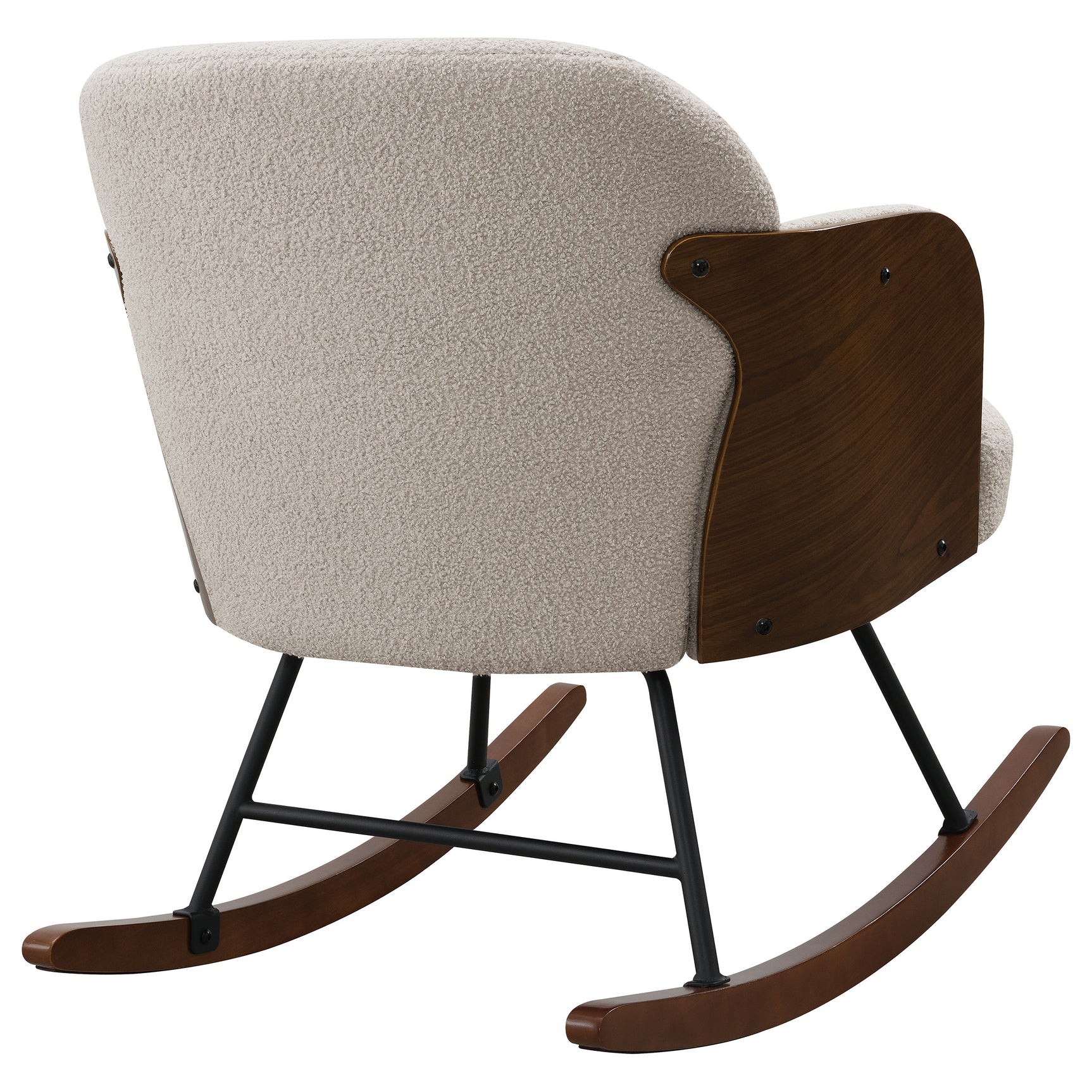 Paige Boucle Upholstered Mid Back Rocking Chair Beige - Tampa Furniture Outlet