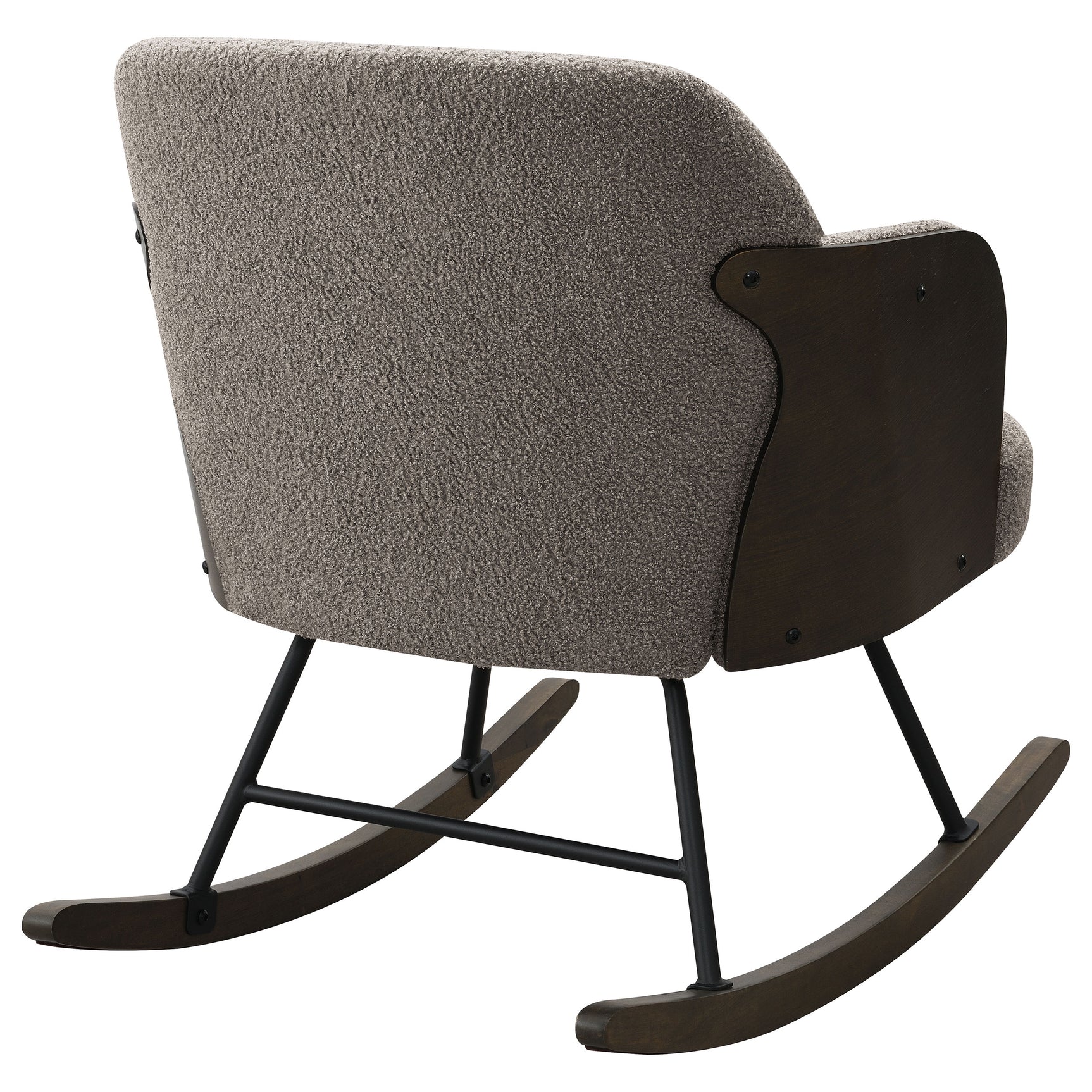 Paige Boucle Upholstered Mid Back Rocking Chair Taupe - Tampa Furniture Outlet