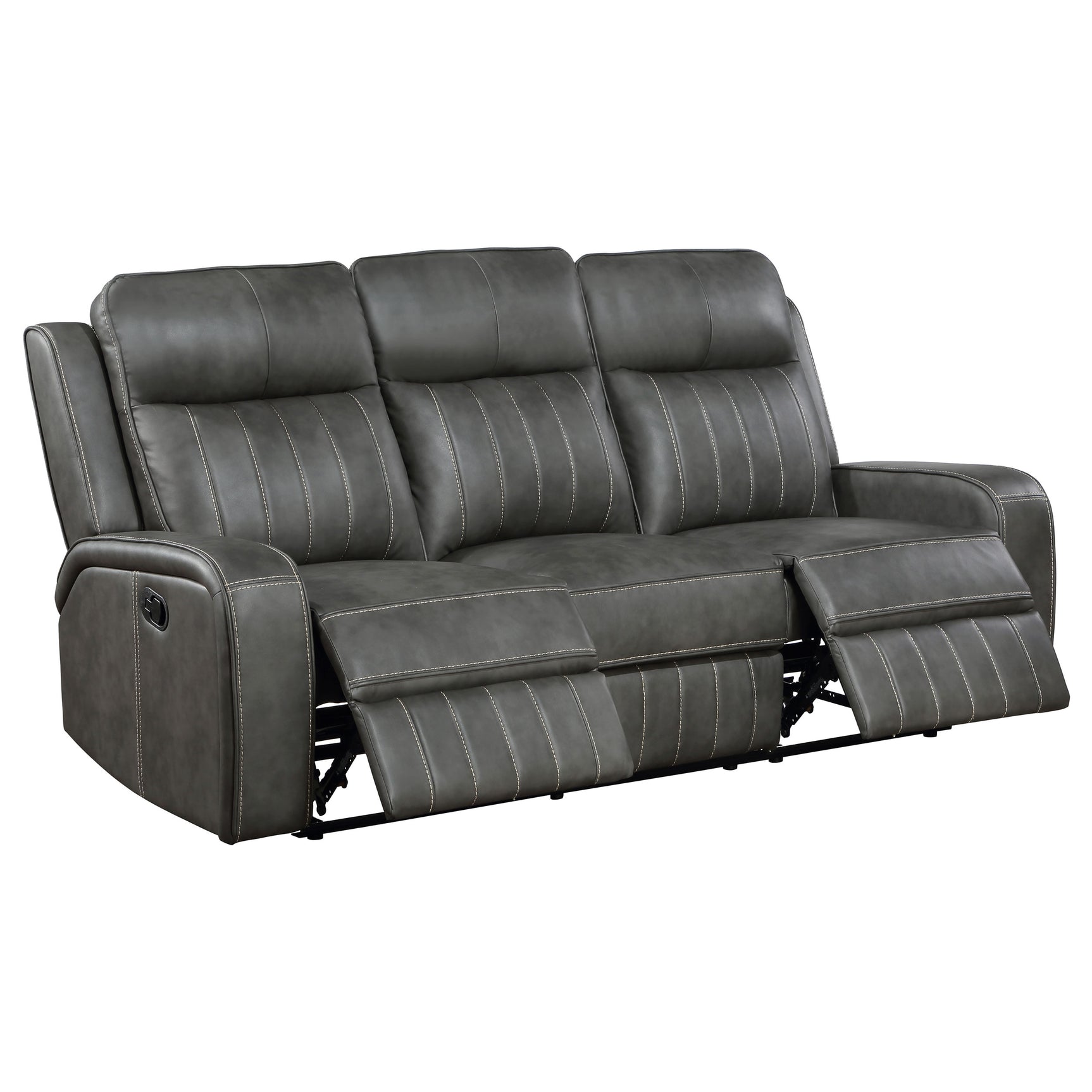 Raelynn 3-piece Upholstered Reclining Sofa Set Grey - Tampa Furniture Outlet