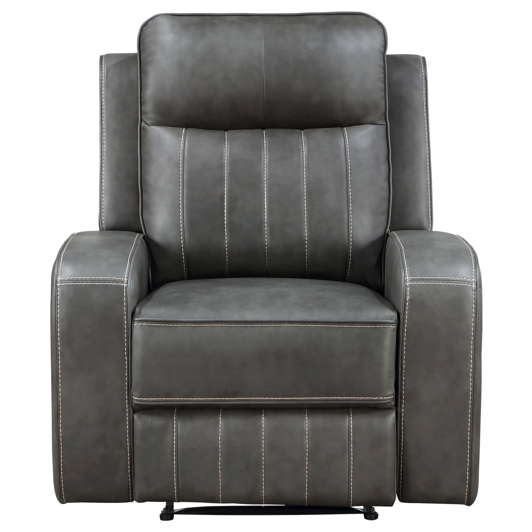 Raelynn Upholstered Track Arm Recliner Grey - Tampa Furniture Outlet