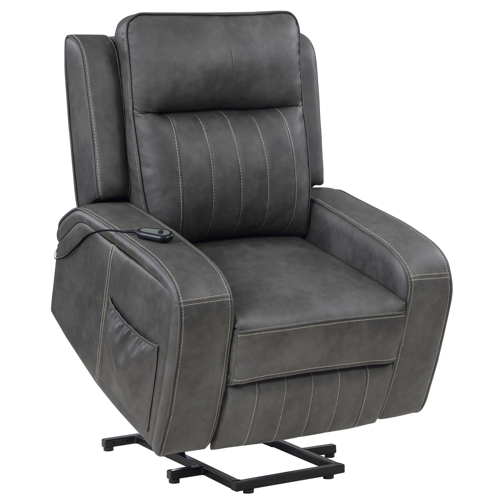 Raelynn Upholstered Power Lift Recliner Chair Grey - Tampa Furniture Outlet