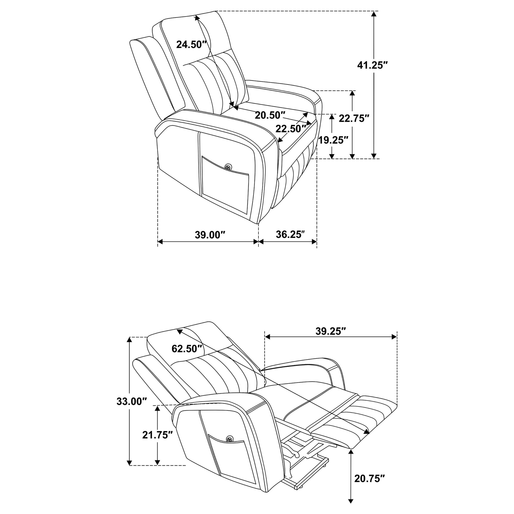 Raelynn Upholstered Power Lift Recliner Chair Grey - Tampa Furniture Outlet