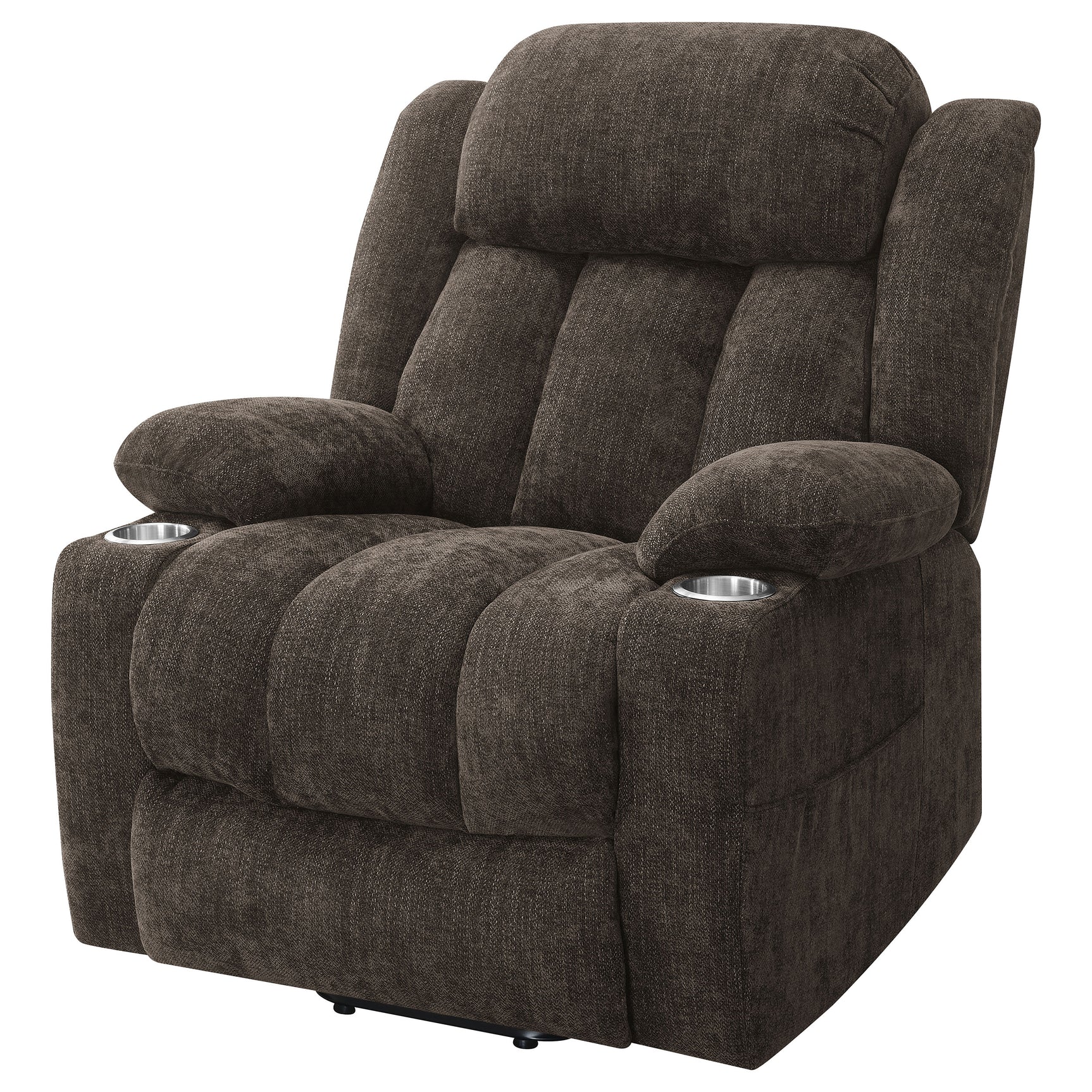 Houston Upholstered Power Lift Recliner Chair Dark Brown - Tampa Furniture Outlet