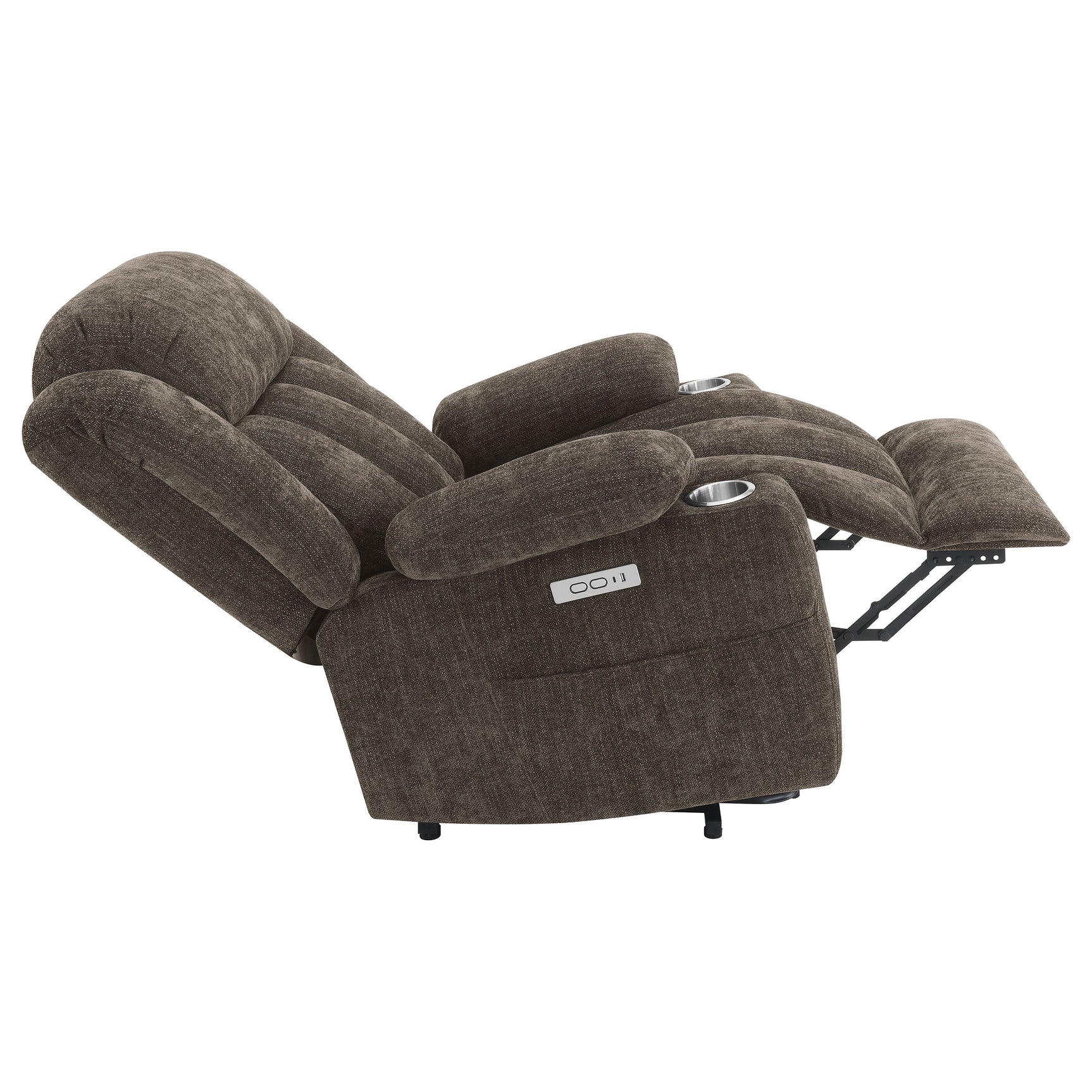Houston Upholstered Power Lift Recliner Chair Dark Brown - Tampa Furniture Outlet