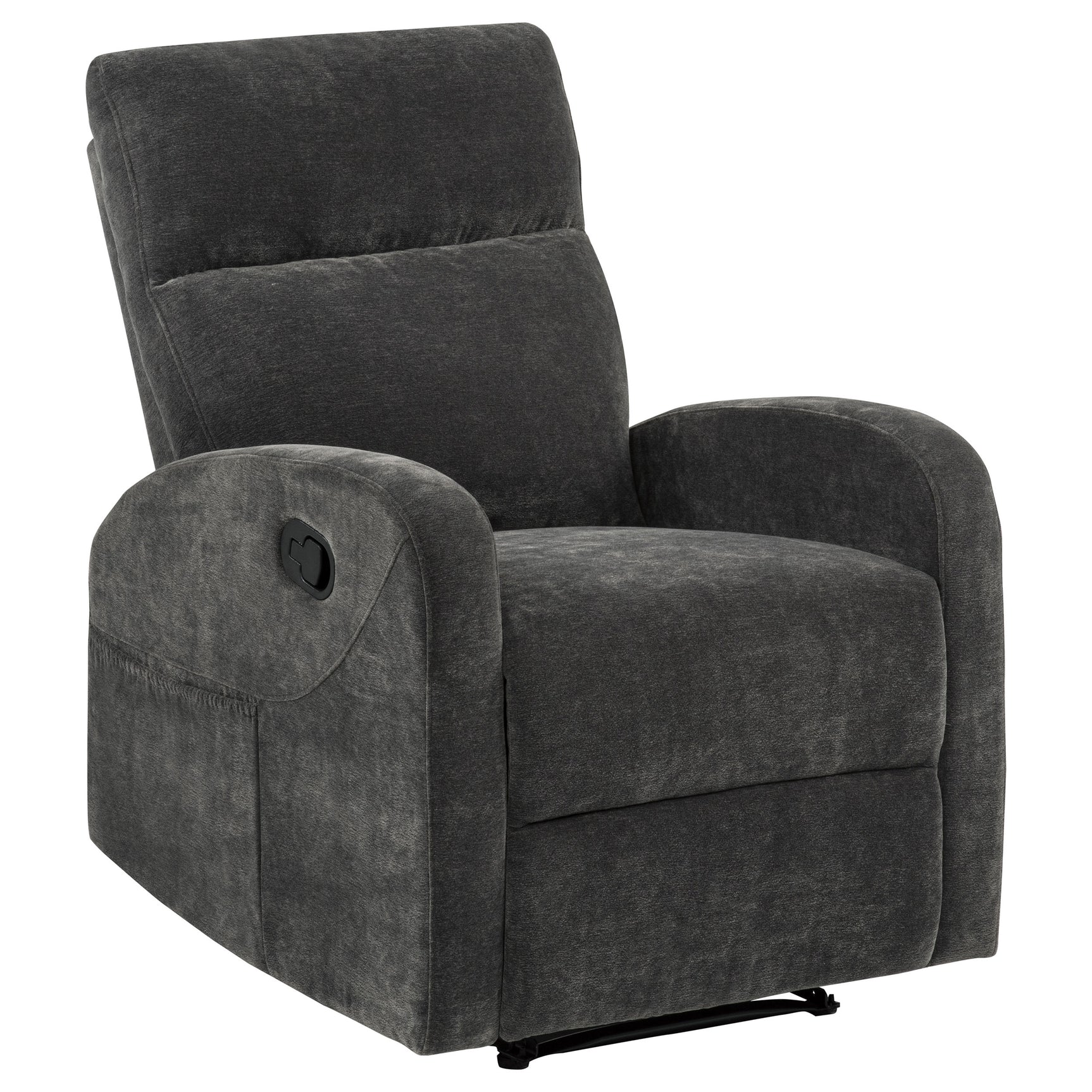 Hamilton Chenille Manual Recliner Charcoal Grey