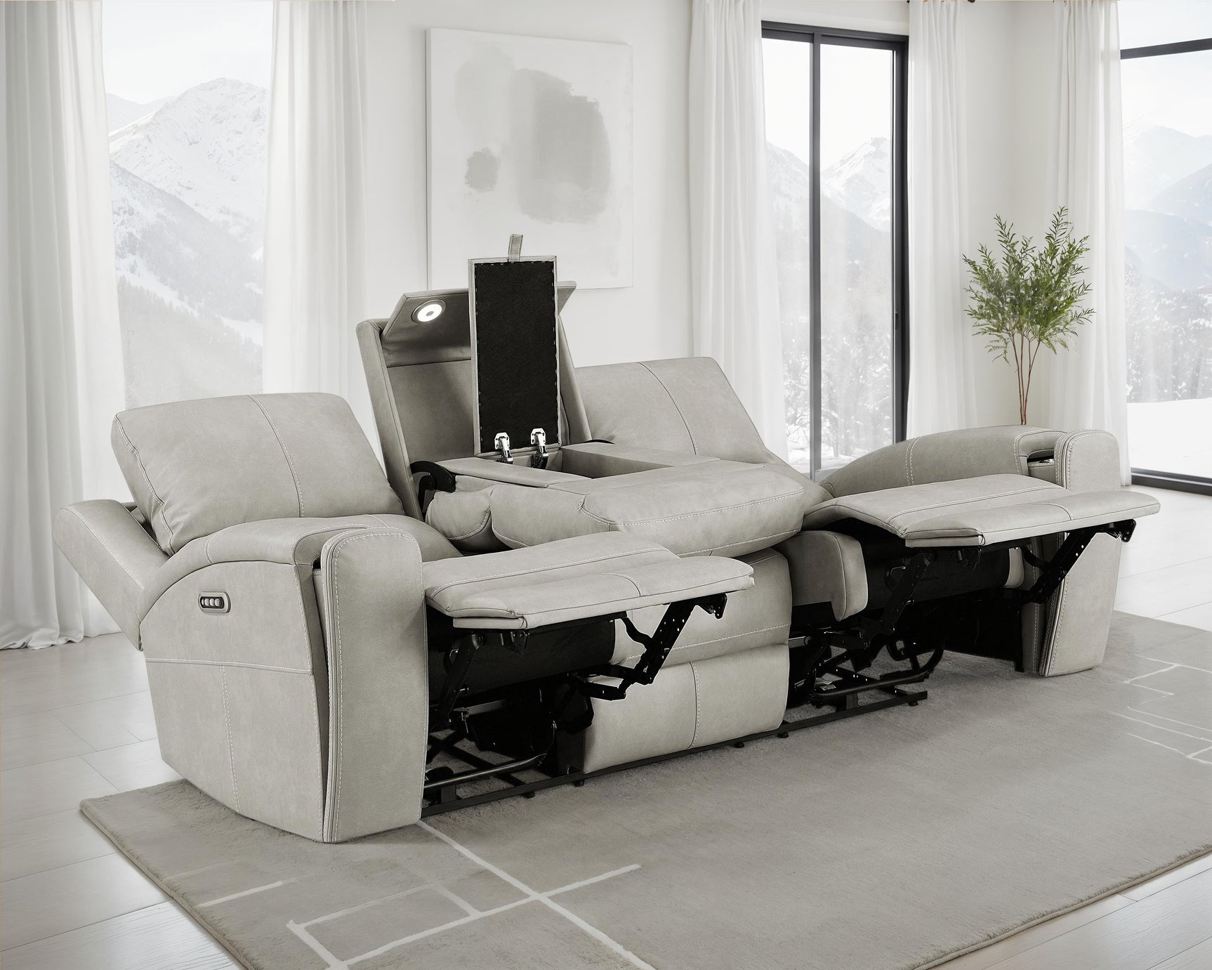 Tampa Furniture Outlet - Coaster - Brickston Triple Power Reclining Sofa Grey - 603434PPP