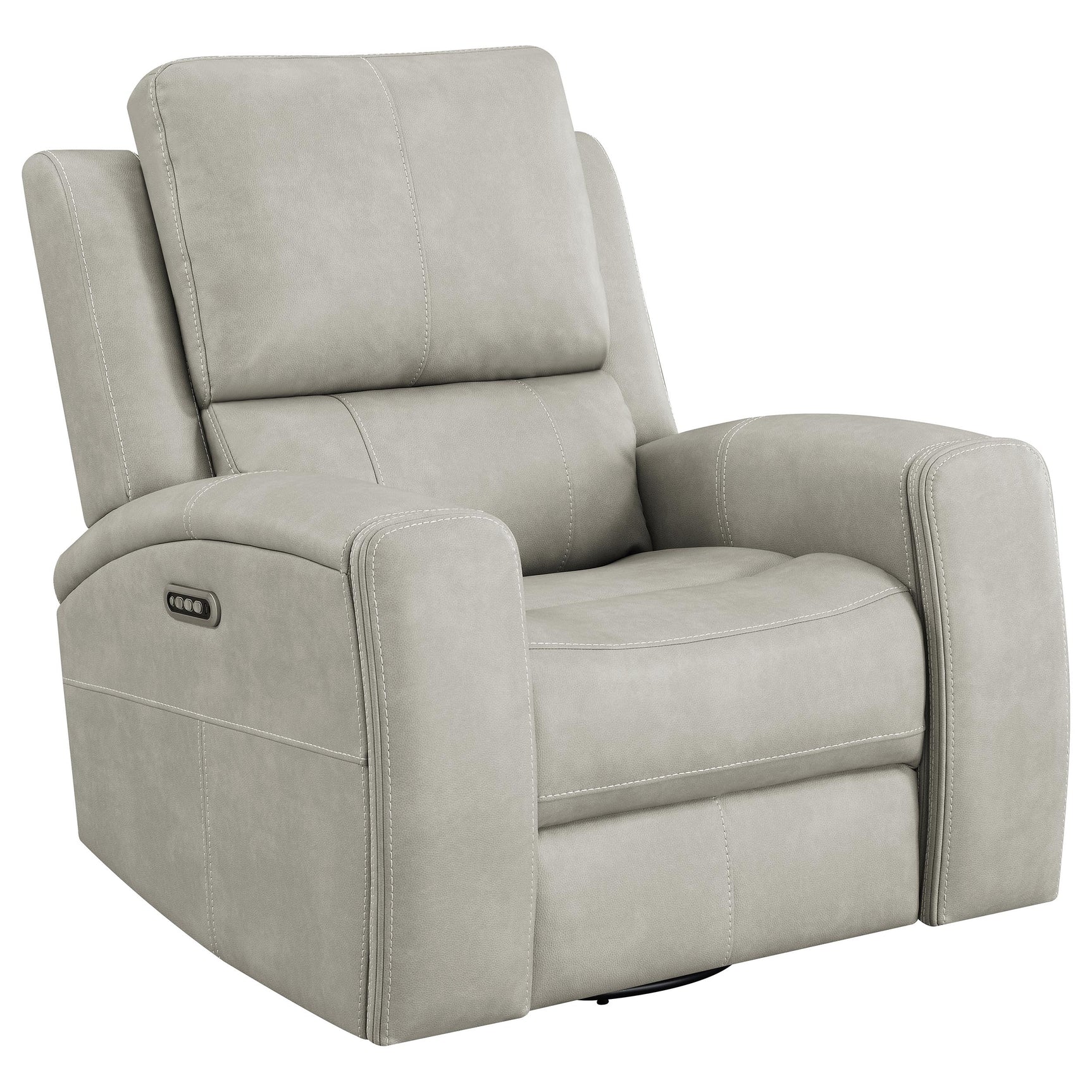 Tampa Furniture Outlet - Coaster - Brickston Triple Power Swivel Glider Recliner Grey - 603436PPP