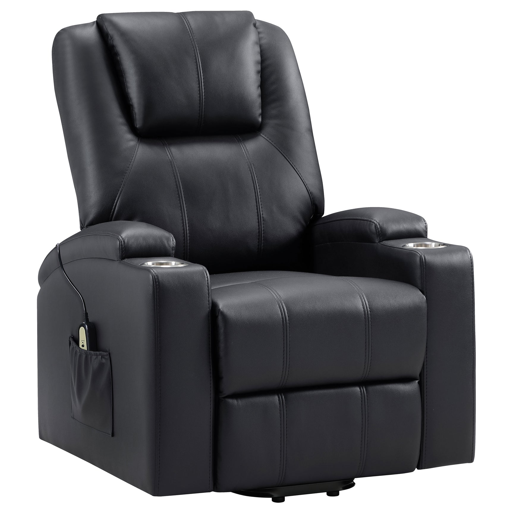 Armstrong Upholstered Power Lift Massage Recliner Espresso - Tampa Furniture Outlet