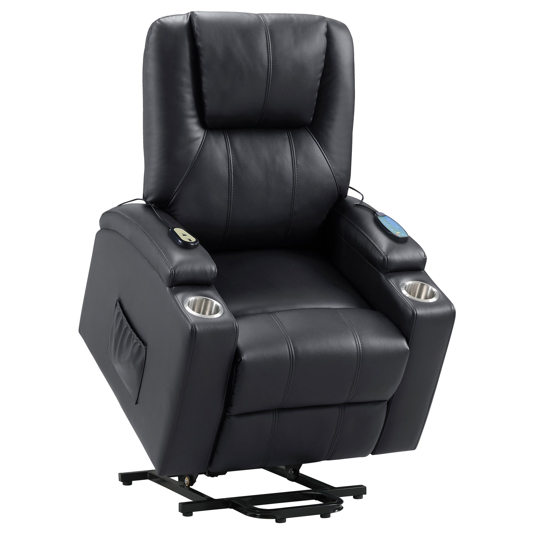 Armstrong Upholstered Power Lift Massage Recliner Espresso - Tampa Furniture Outlet
