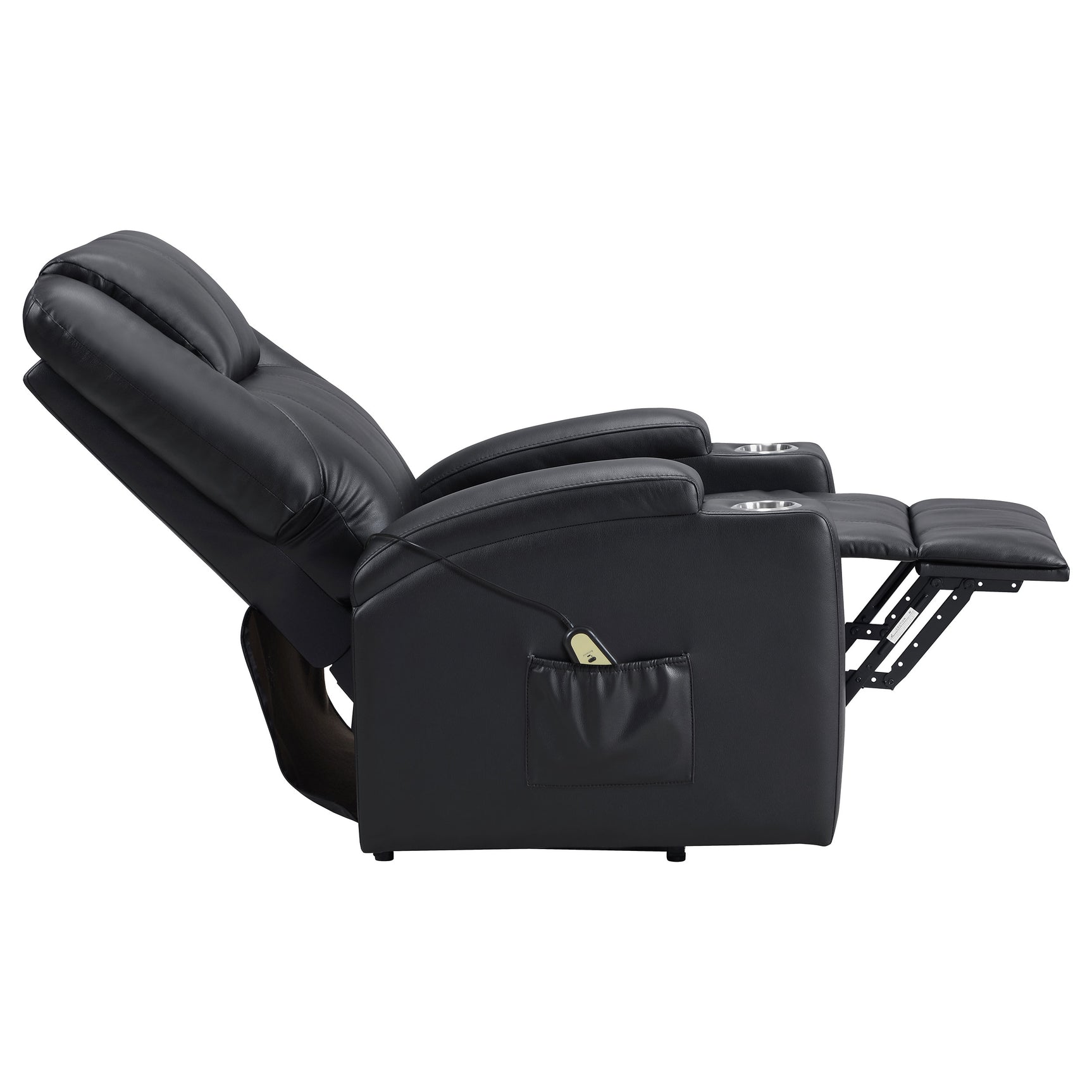 Armstrong Upholstered Power Lift Massage Recliner Espresso - Tampa Furniture Outlet