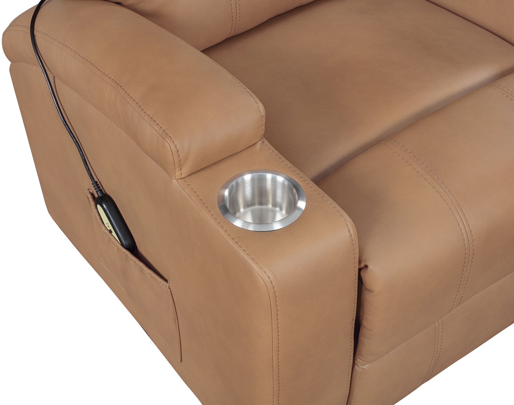 Armstrong Upholstered Power Lift Massage Recliner Camel - Tampa Furniture Outlet