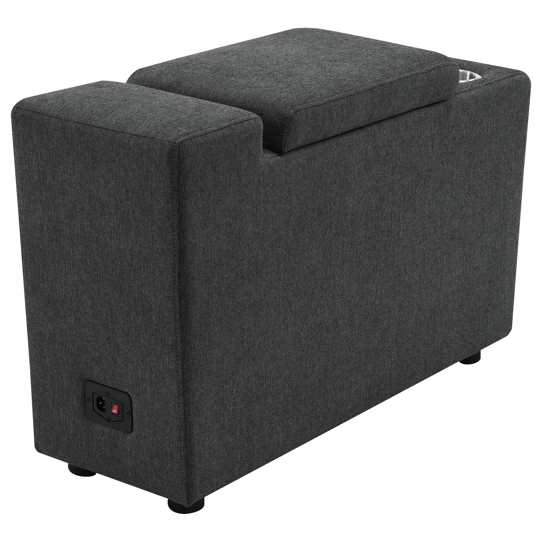 Collins Upholstered Modular Storage Console Dark Grey - Tampa Furniture Outlet