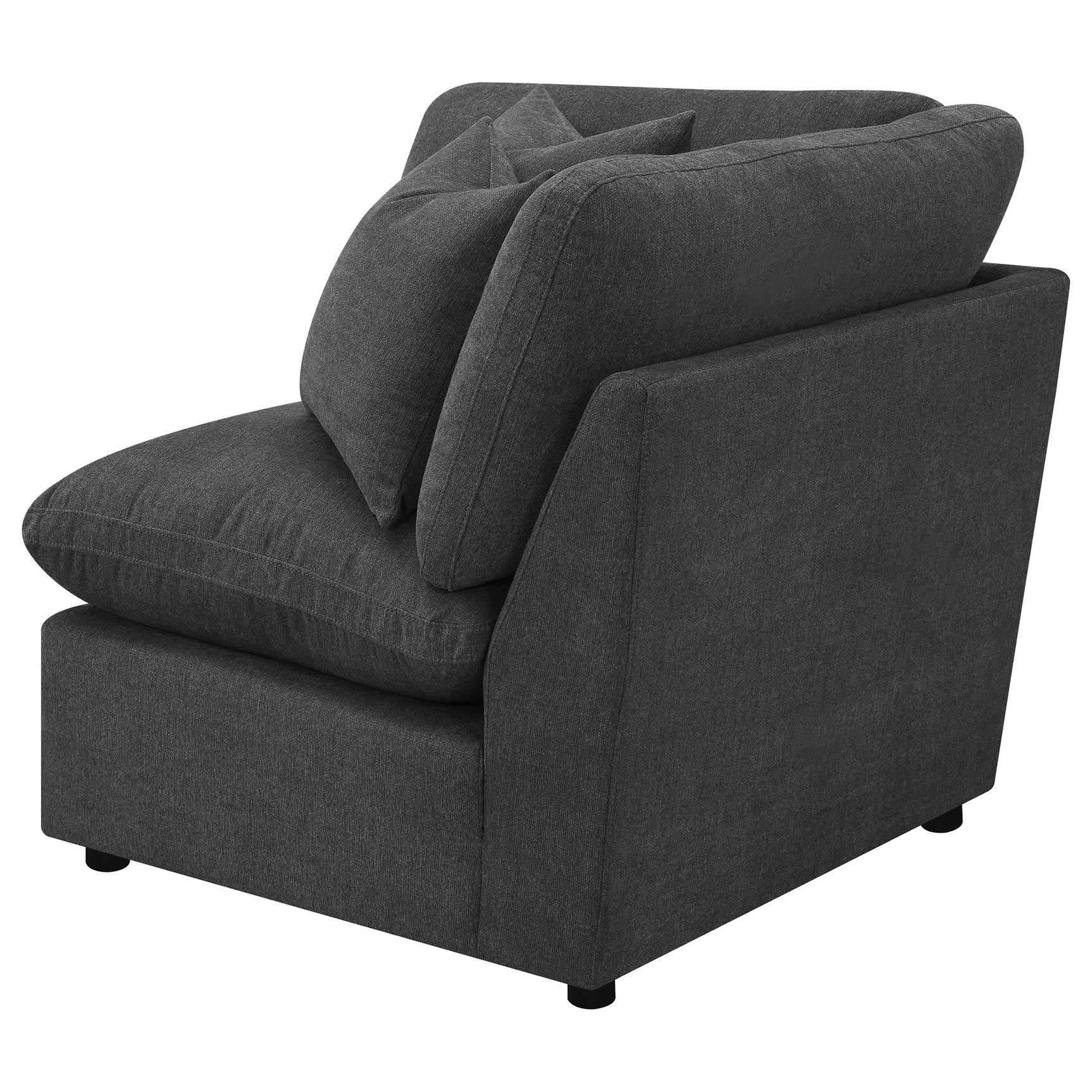 Collins Modular Corner Chair Dark Grey - Tampa Furniture Outlet