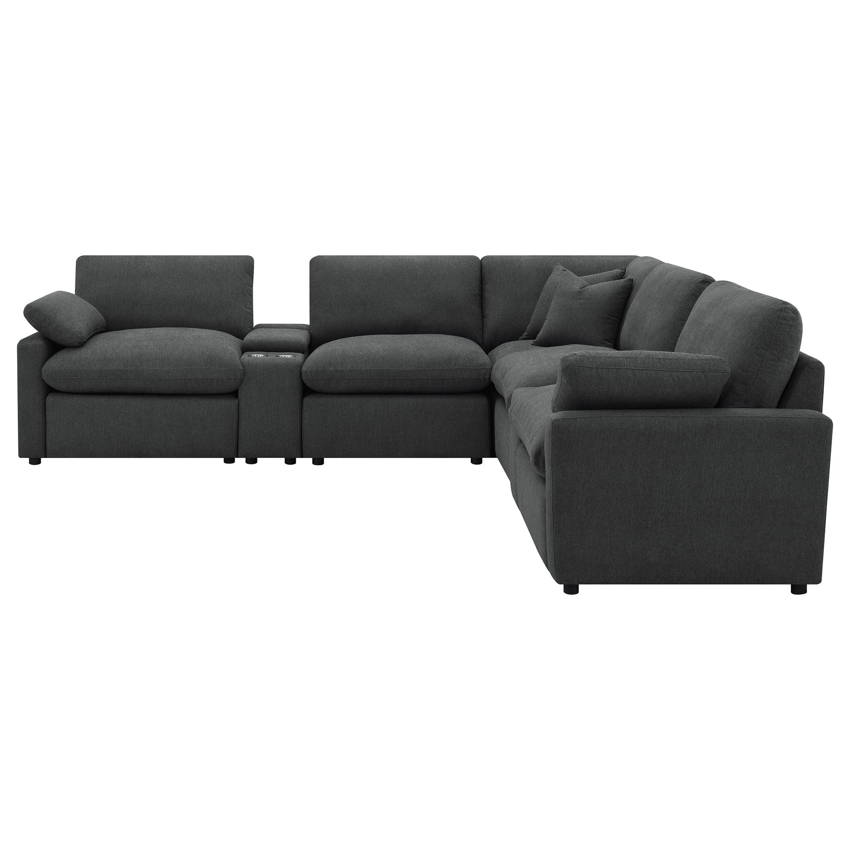 Collins 7-piece Modular Power Reclining Sectional Dark Grey - Tampa Furniture Outlet