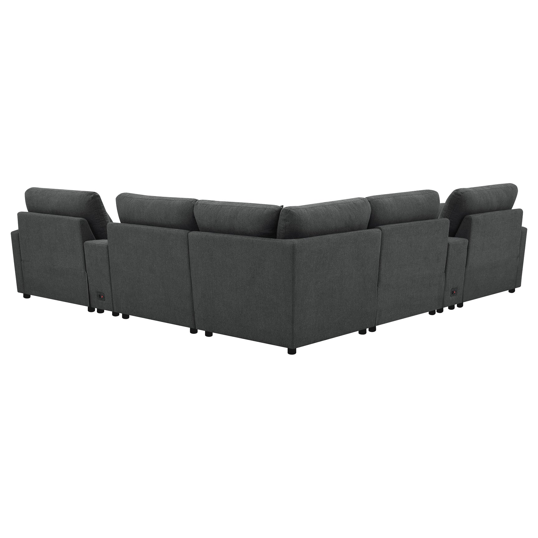 Collins 7-piece Modular Power Reclining Sectional Dark Grey - Tampa Furniture Outlet