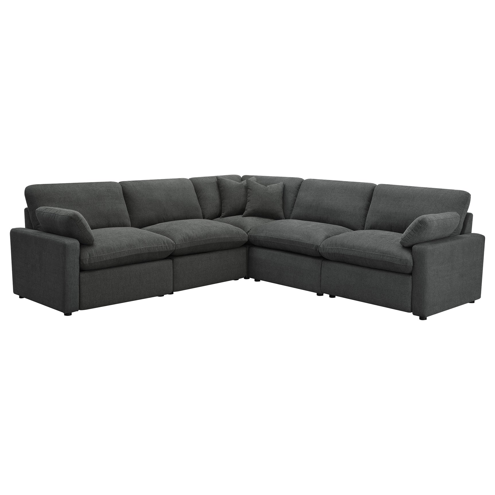 Tampa Furniture Outlet - Coaster - Collins 5-piece Modular Power Reclining Sectional Dark Grey - 609530P