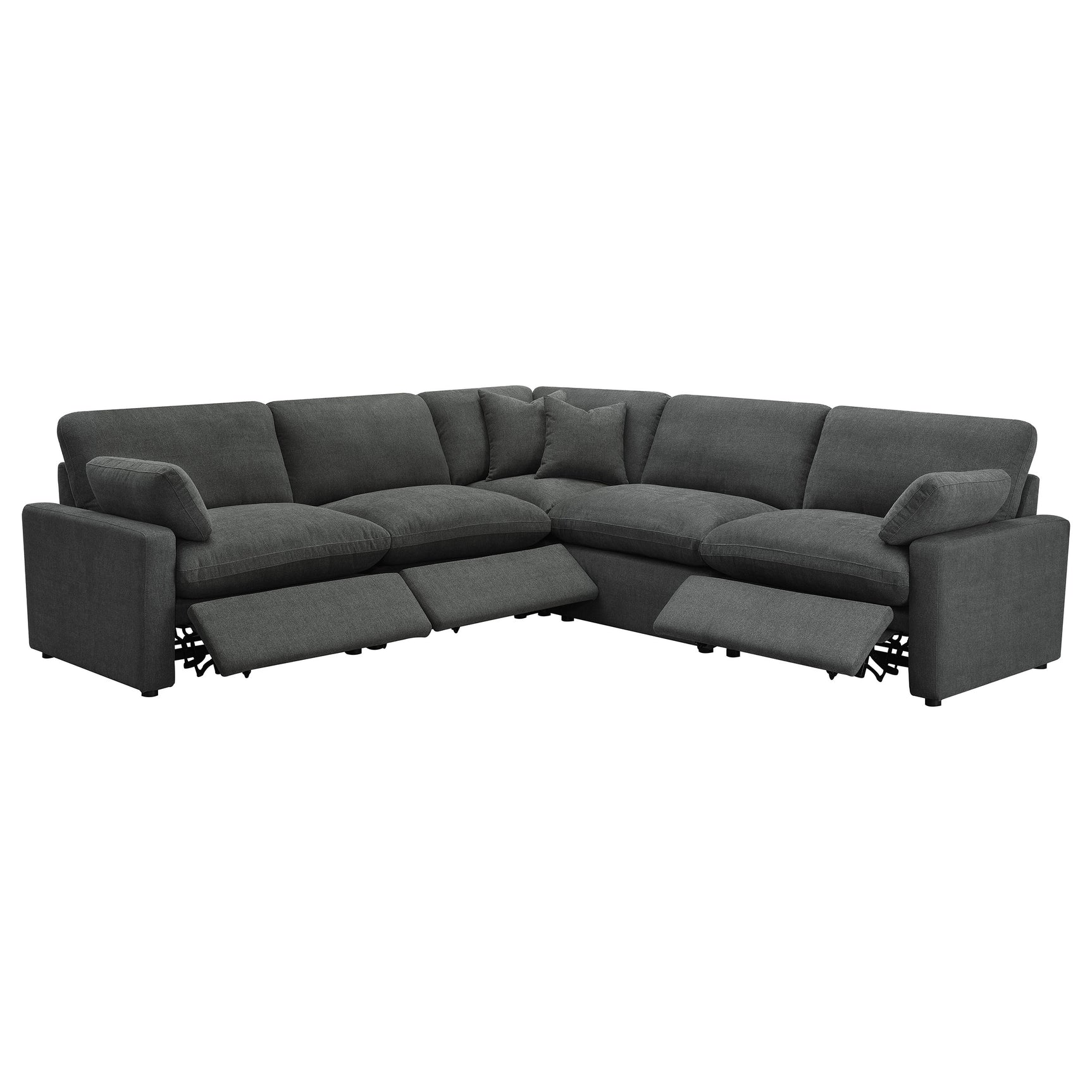 Collins 5-piece Modular Power Reclining Sectional Dark Grey - Tampa Furniture Outlet
