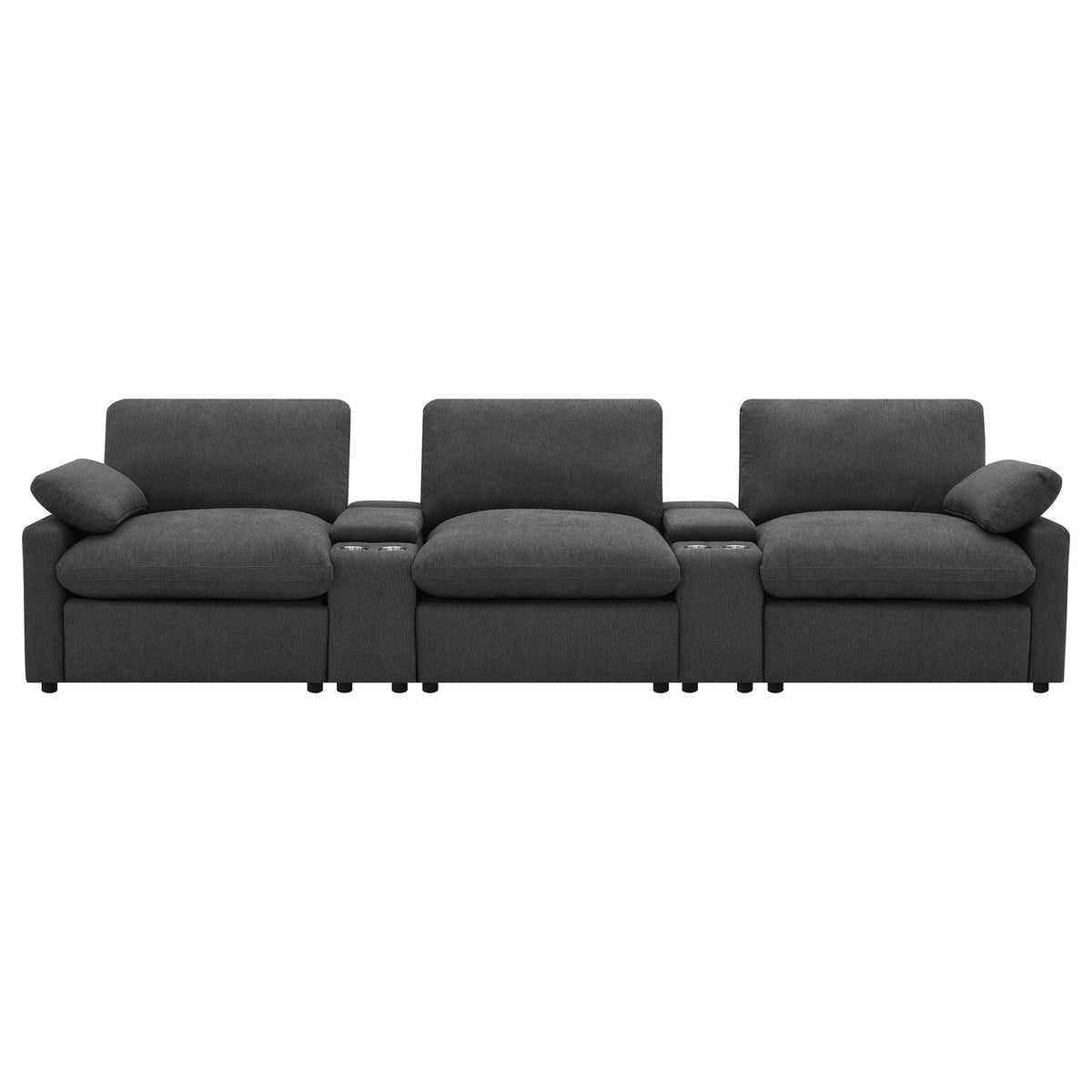 Collins 5-Piece Power Reclining Home Theater Seating Dark Grey