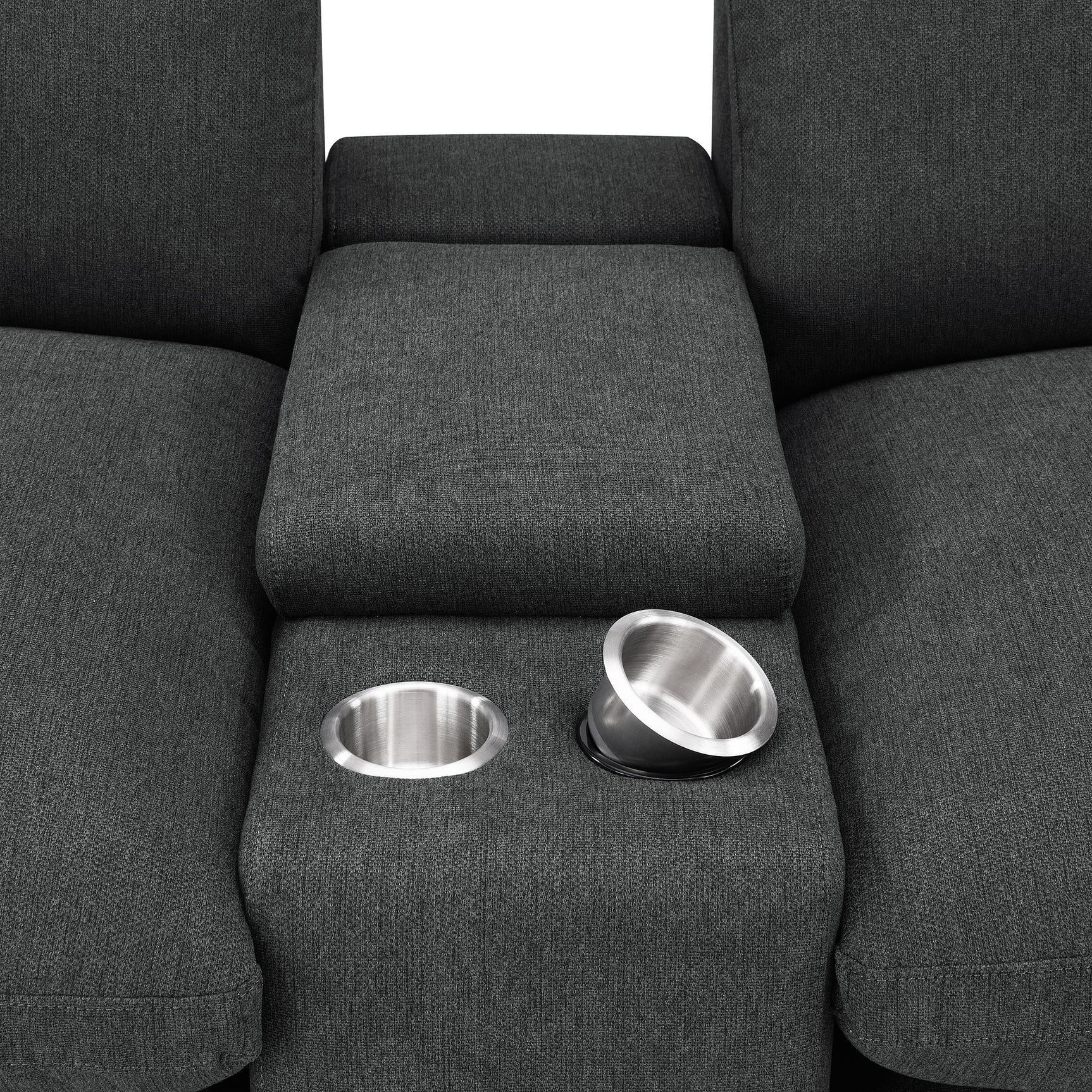 Collins 5-Piece Power Reclining Home Theater Seating Dark Grey - Tampa Furniture Outlet