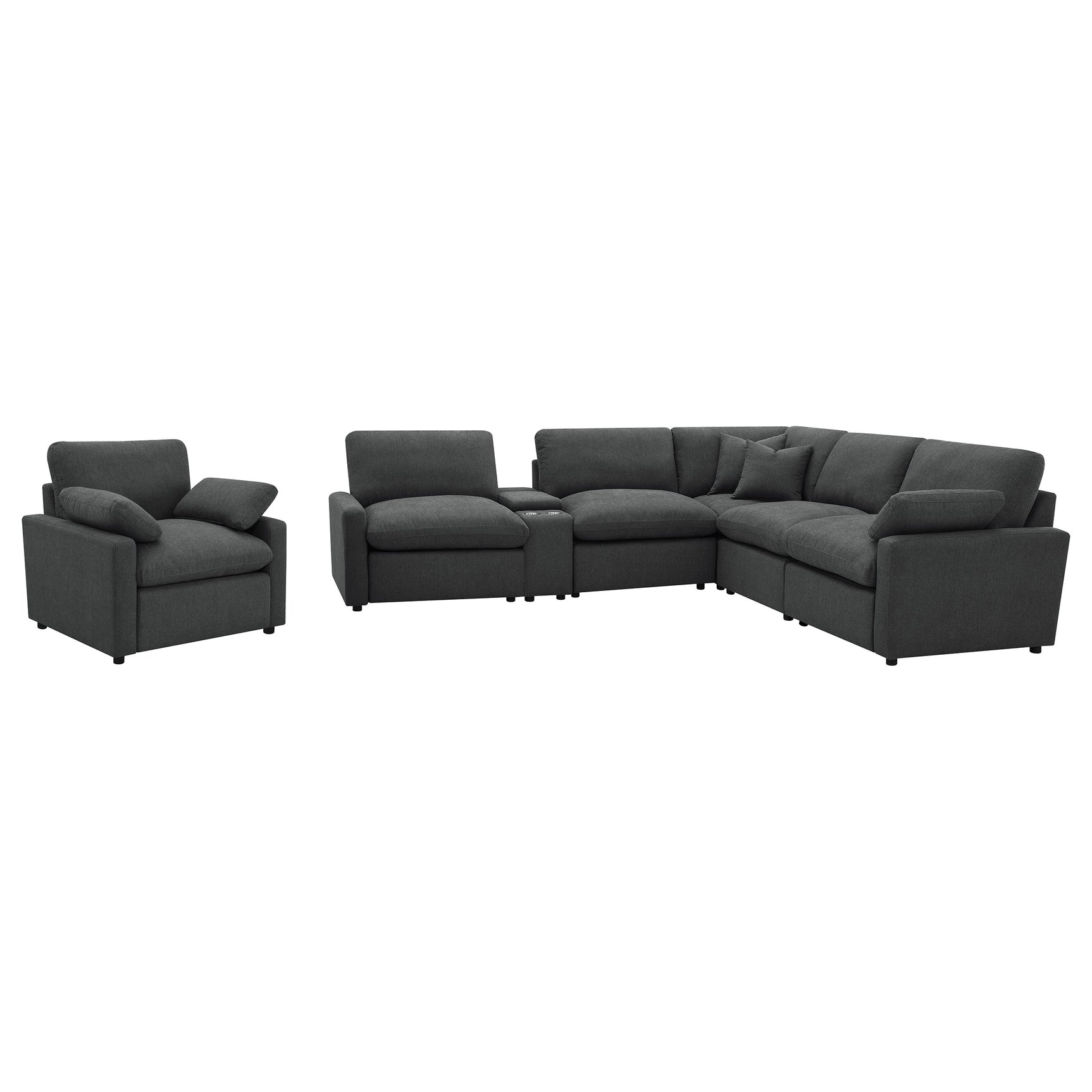 Collins Upholstered Power Recliner Chair Dark Grey - Tampa Furniture Outlet