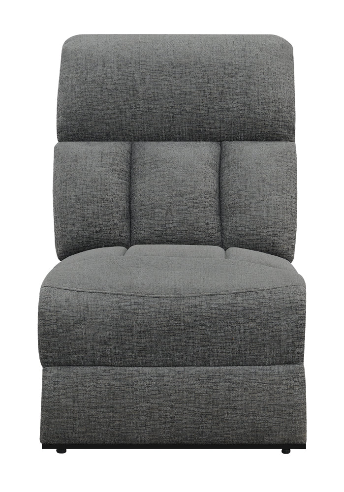 Bahrain Upholstered Armless Chair Charcoal - Tampa Furniture Outlet