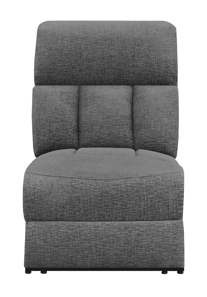 Tampa Furniture Outlet - Coaster - Bahrain Upholstered Armless Power Recliner Charcoal - 609540ARP