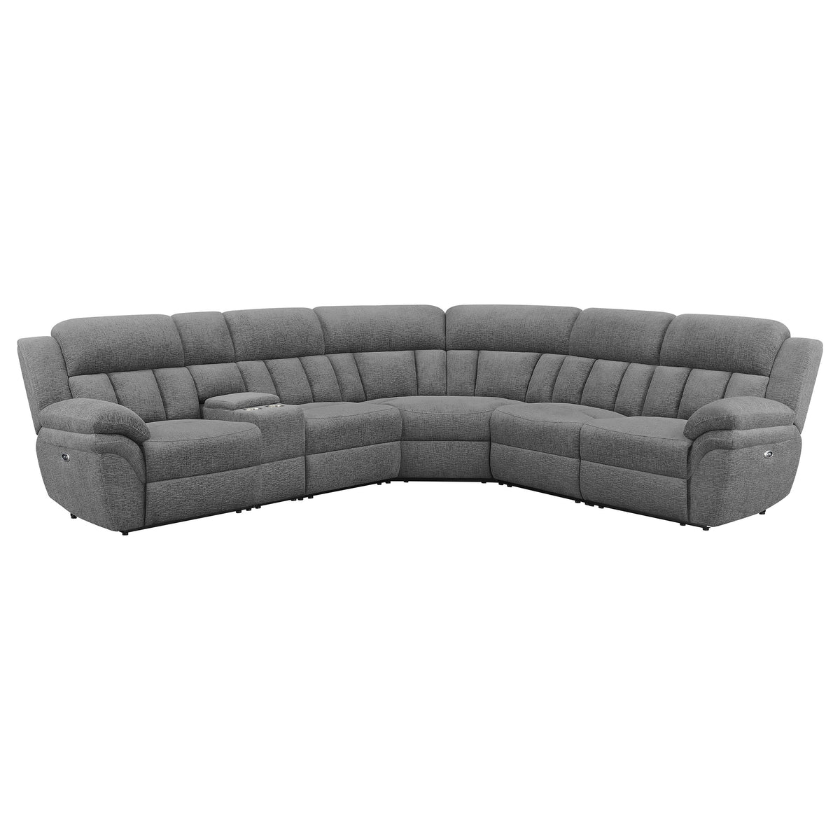 Tampa Furniture Outlet - Coaster - Bahrain 6-piece Modular Power Reclining Sectional Charcoal - 609540P