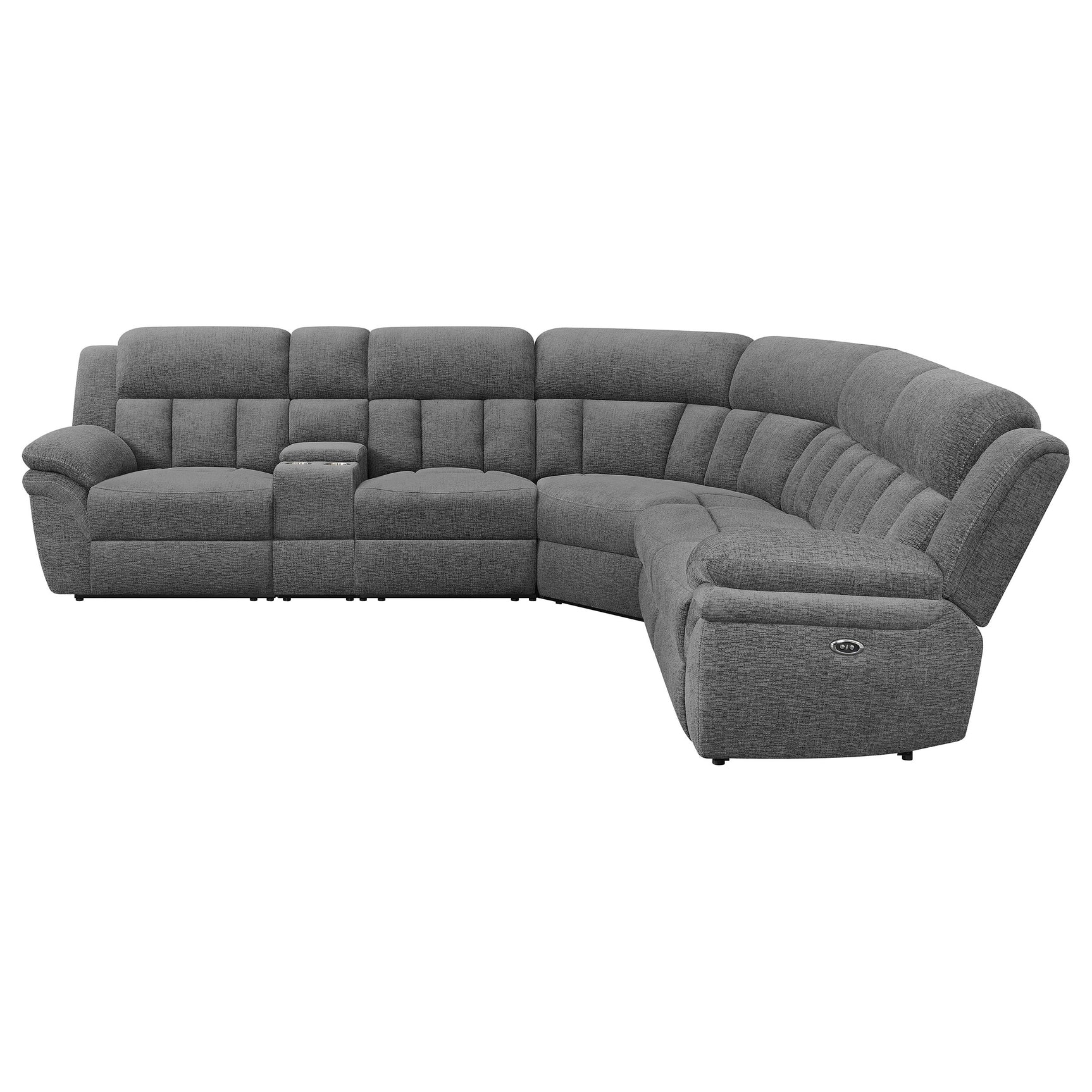 Bahrain 6-piece Modular Power Reclining Sectional Charcoal - Tampa Furniture Outlet