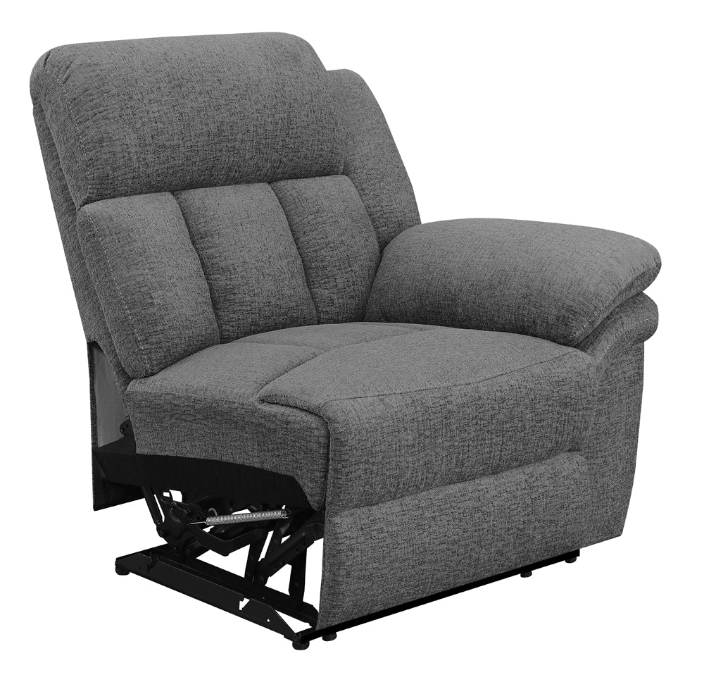 Bahrain Upholstered RAF Recliner Charcoal - Tampa Furniture Outlet