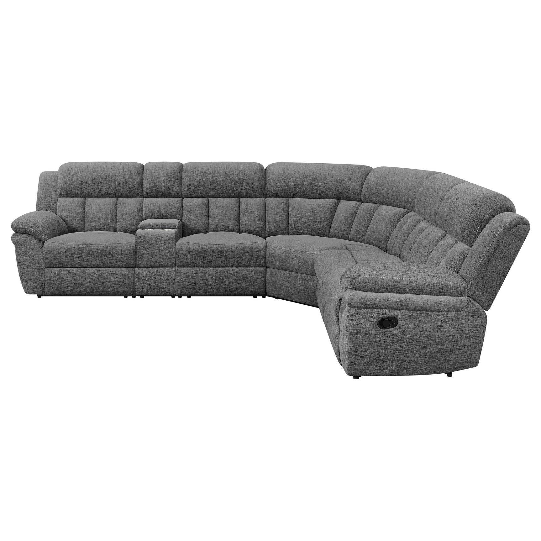 Bahrain 6-piece Modular Reclining Sectional Sofa Charcoal - Tampa Furniture Outlet