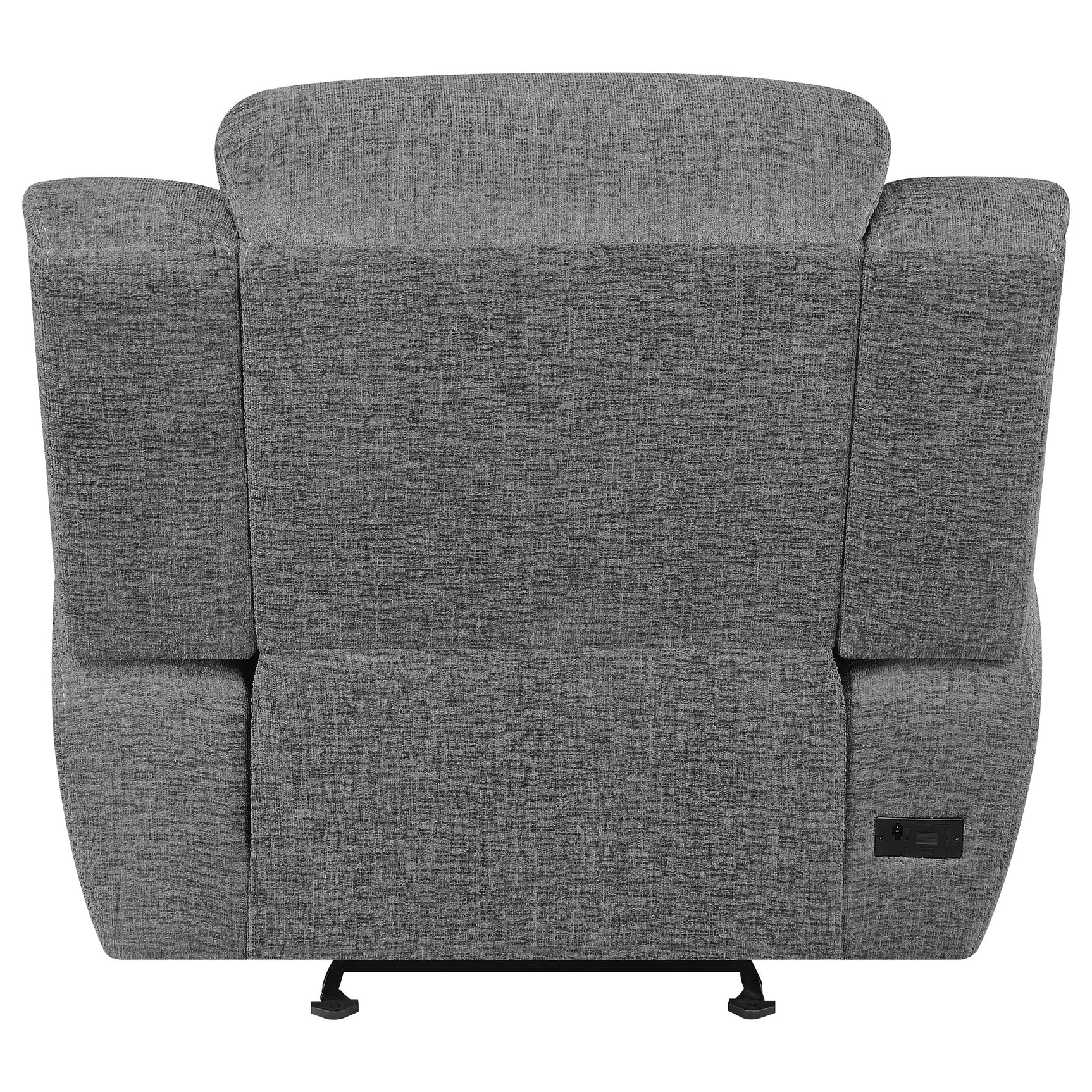Bahrain Upholstered Power Glider Recliner Charcoal - Tampa Furniture Outlet