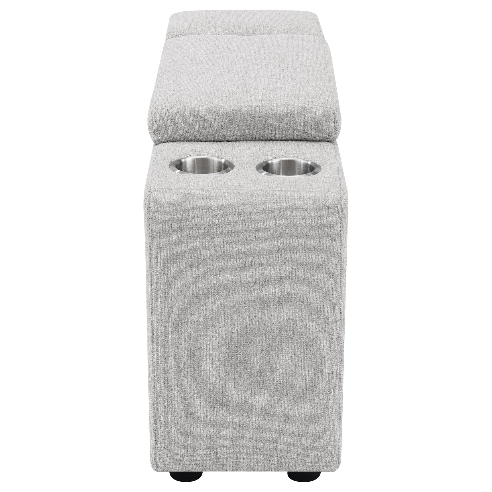 Collins Upholstered Modular Storage Console Grey - Tampa Furniture Outlet