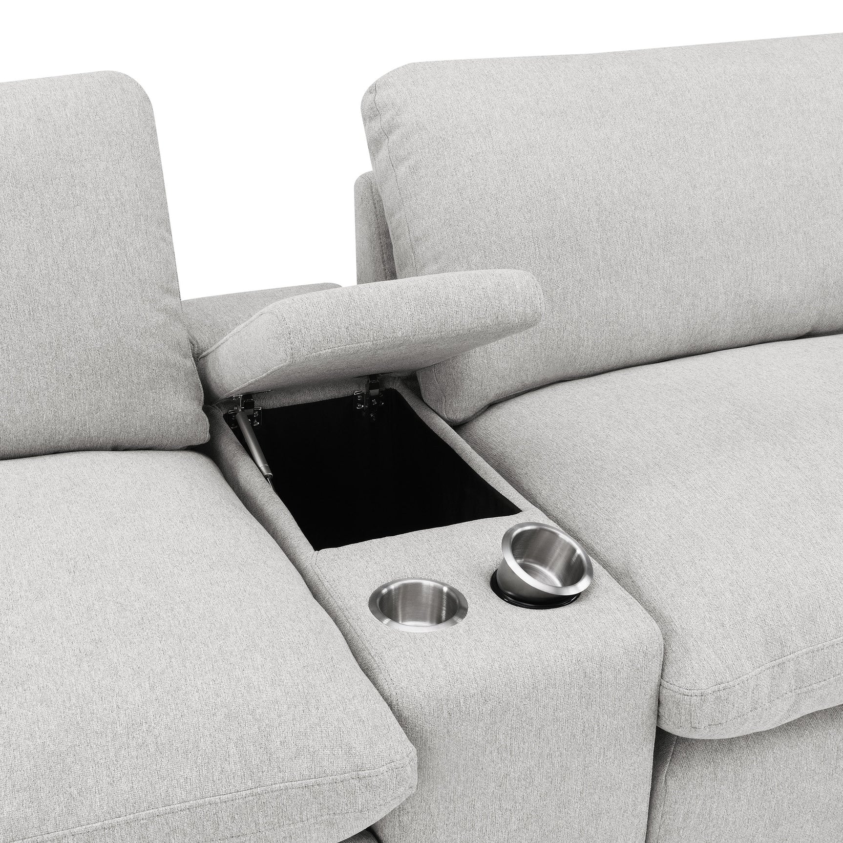 Collins Upholstered Modular Storage Console Grey - Tampa Furniture Outlet