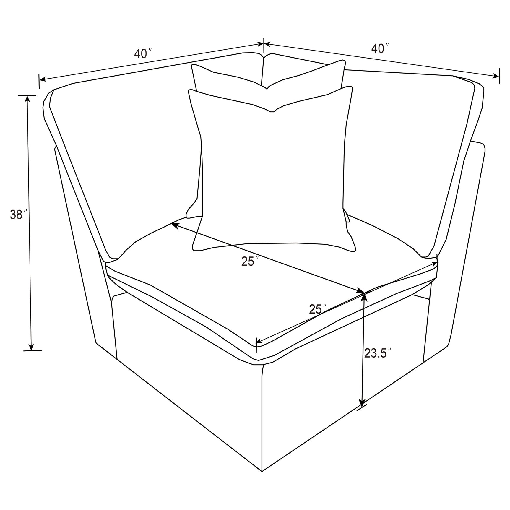 Collins Modular Corner Chair Grey - Tampa Furniture Outlet