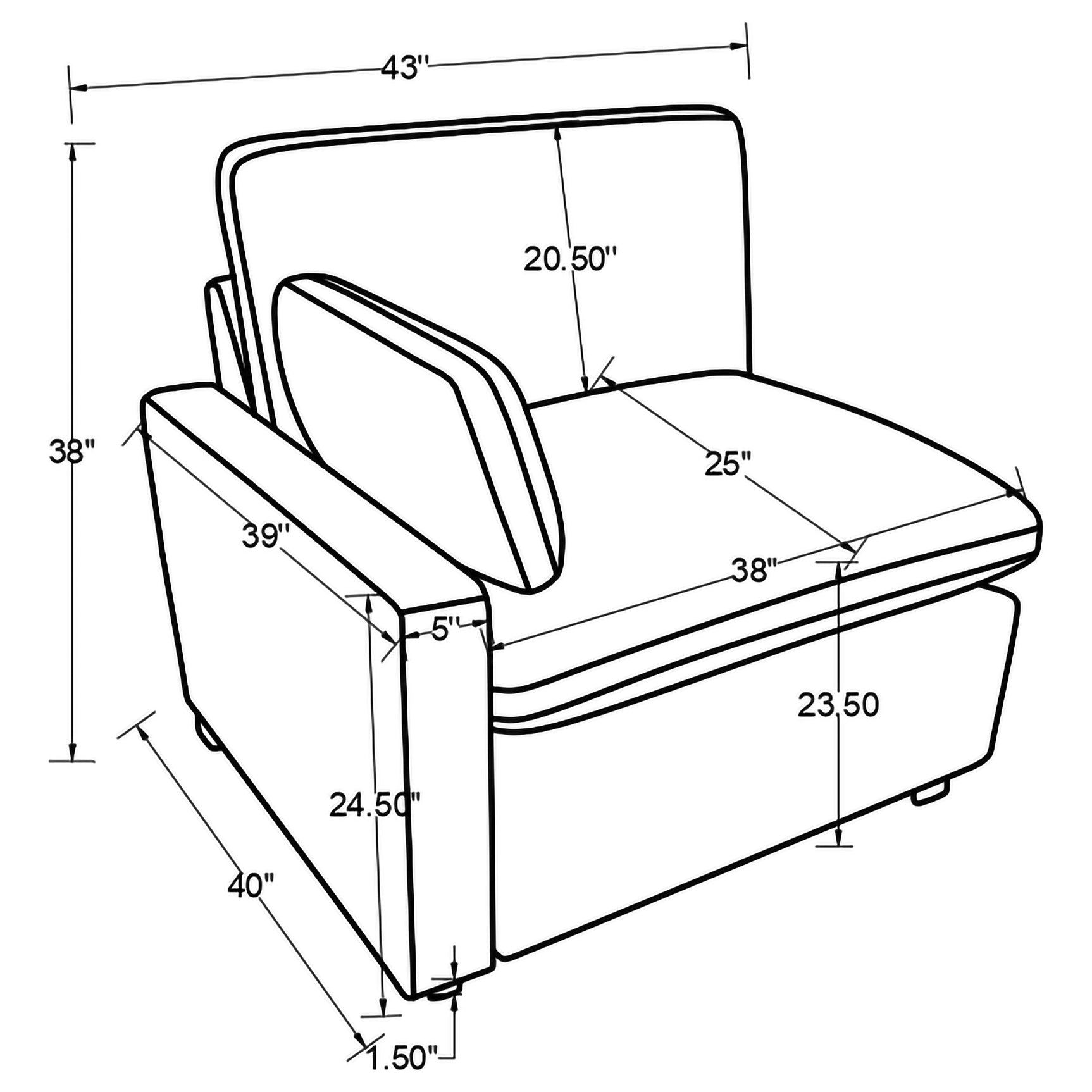 Collins Modular LAF Power Recliner Grey - Tampa Furniture Outlet