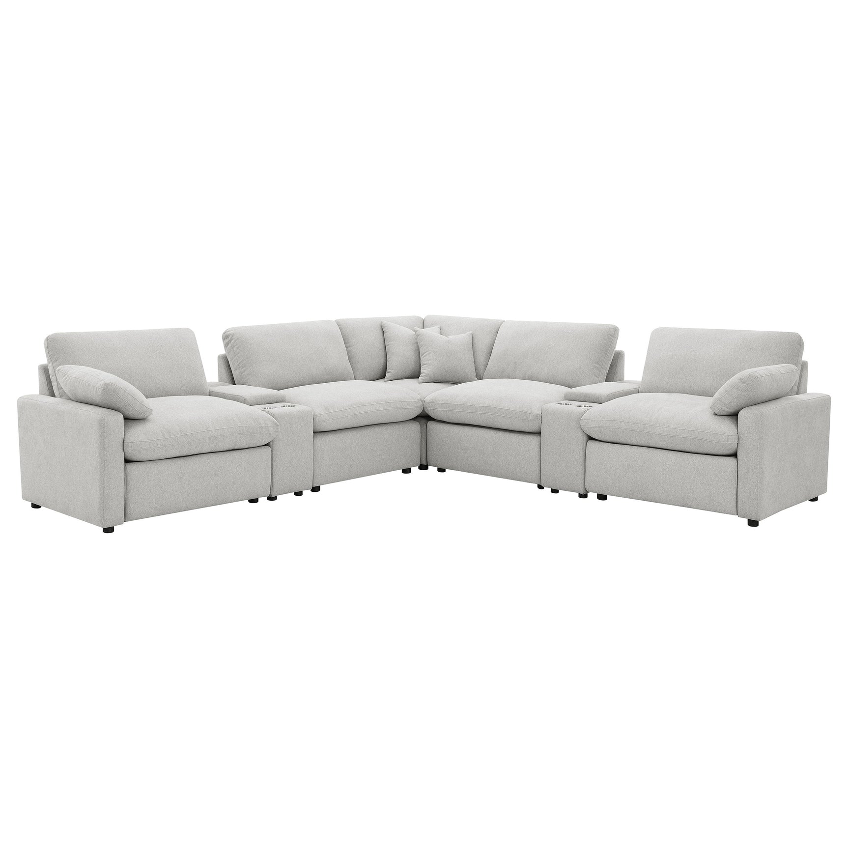 Collins 7-piece Modular Power Reclining Sectional Grey - Tampa Furniture Outlet