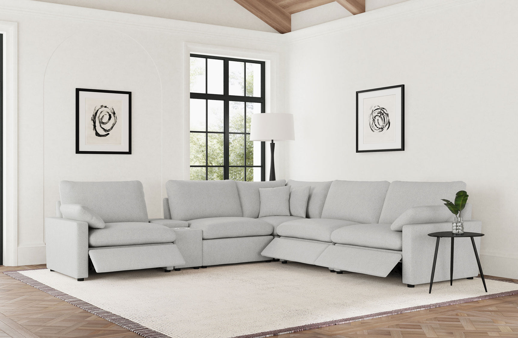 Collins 6-piece Modular Power Reclining Sectional Grey - Tampa Furniture Outlet