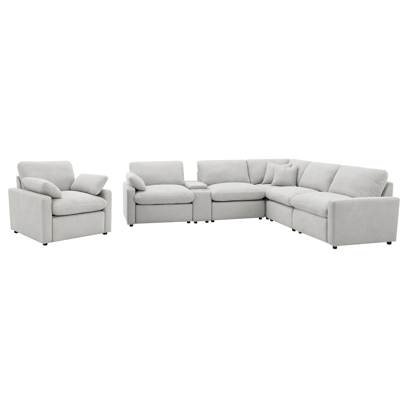 Collins 6-piece Modular Power Reclining Sectional Grey - Tampa Furniture Outlet