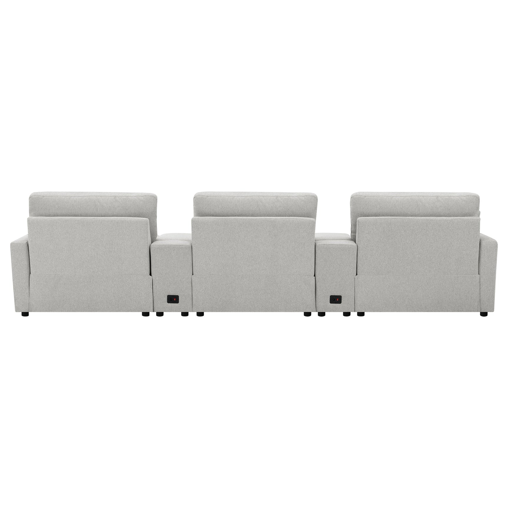 Collins 5-Piece Power Reclining Home Theater Seating Grey - Tampa Furniture Outlet