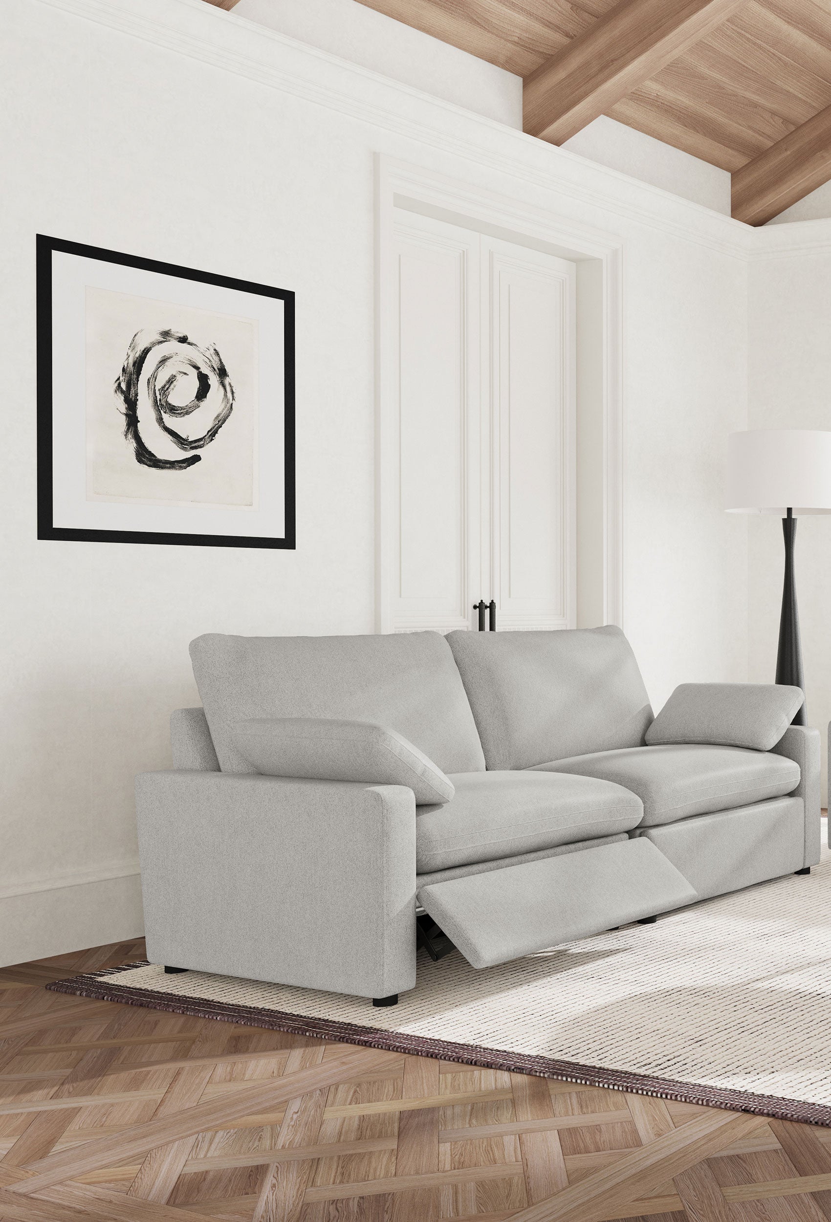 Collins Modular Power Loveseat Grey - Tampa Furniture Outlet